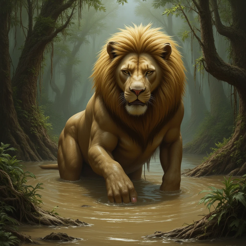 ultra-detailed, masterpiece, masterwork, high quality, best quality, hdr, (nature), , male, solo, lion, (()), (little body lion), (long silver hair, yellow eyes), sitting, dynamic angle, (, perfect )