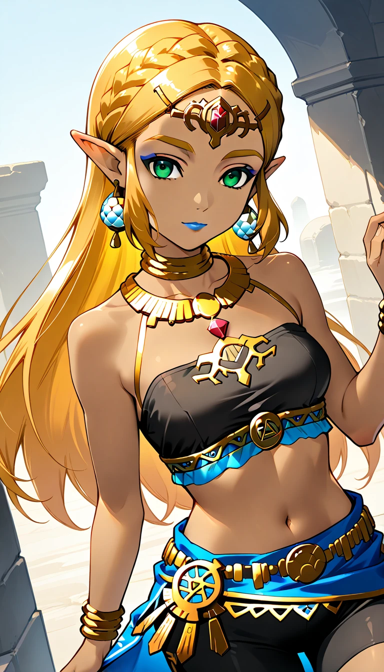 zelda\(princess\) crop top clothes lift,selfie,