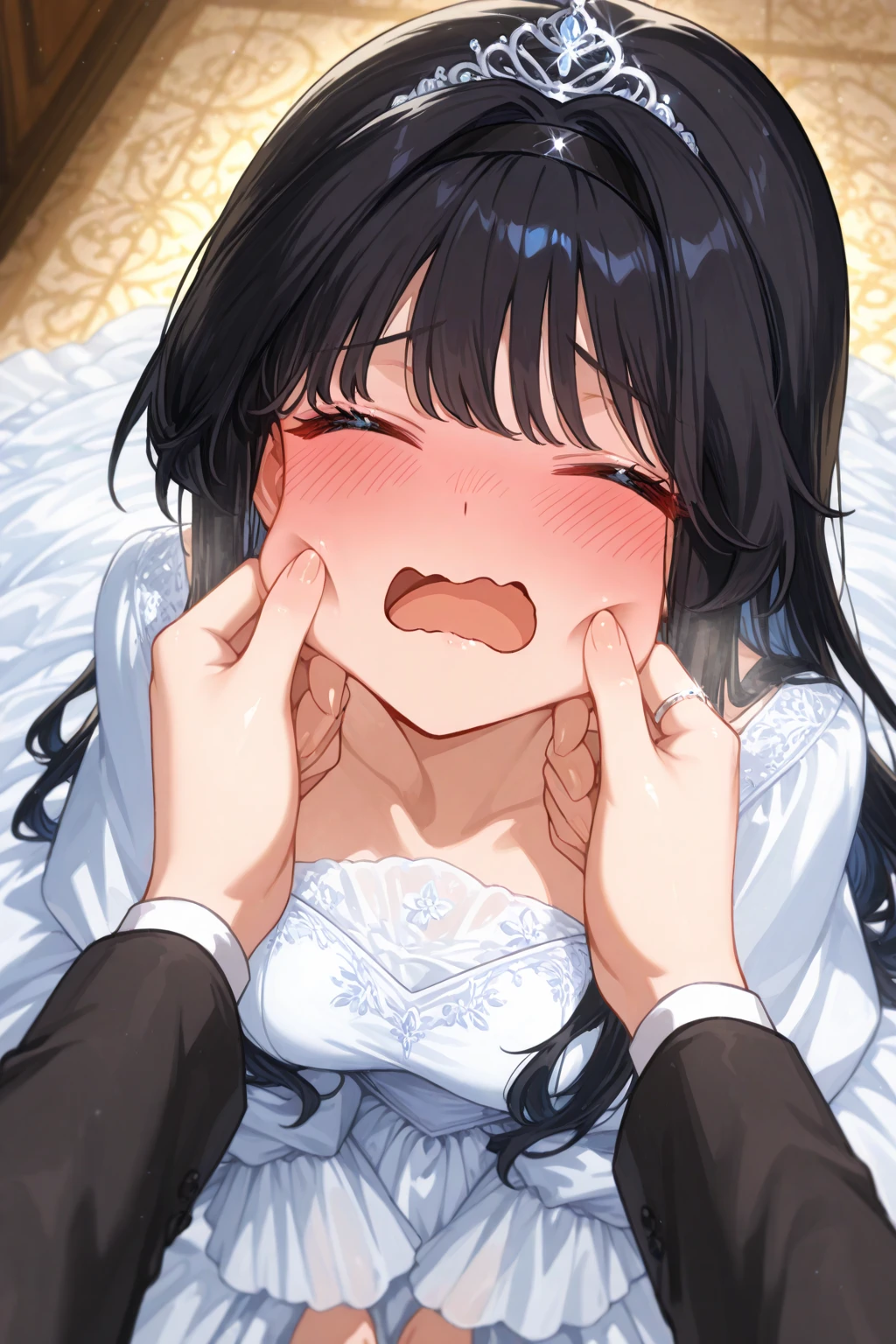 Blowjob in small penis, Bored face