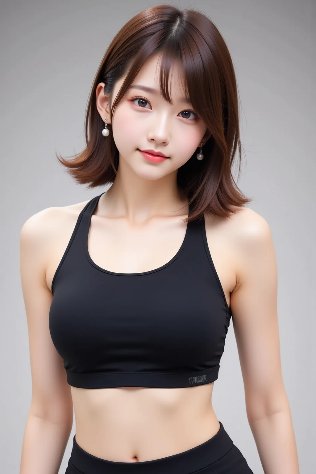 ((highest quality, 8K, masterpiece :1.3)), 1 girl, A cute woman who emphasizes her slender abdominal muscles :1.3, (random hairstyle :1.2), oversized tank top :1.2, super detailed face, fine eyes, double eyelid, armpit