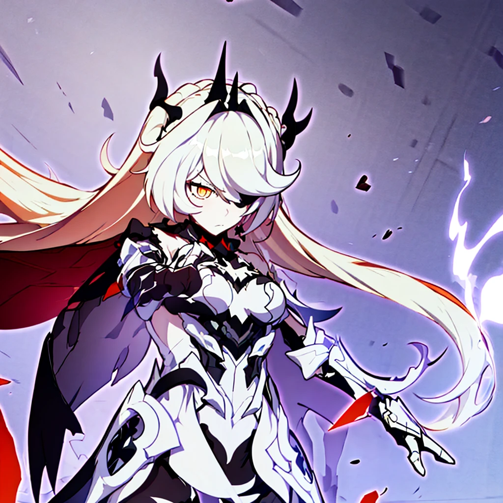(quality、tmasterpiece:1.2)、1 girl in、The beautiful ,Heavy armor,锁链,Stylized、Elegant、butterflys、Yoon、Beautiful and well-groomed face、beautiful eyes beautiful hair、Smooth skin、Characters of destiny,The sword that changed fashion,White hair、,Epee preparation department、、((change)((Non-revealing clothing))The Eye of Gold、((锁链,skeletons,Gold armor))、Colossal 、hori#39;hori#39;hori#39;hori#39;hori#39;hori#39;hori#39;That's great、femele、 ((The eyes are fierce、vulgar smile)) ((battleground background))drank,yoke,Beat the