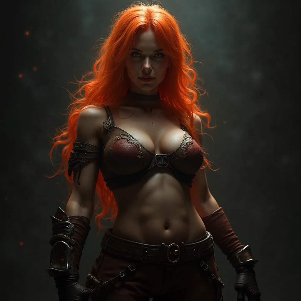 cute red head woman, full body, photorealistic, 8k sharp focus, Hyperrealistic, splash art, concept art, mid shot, intricately detailed, color depth, dramatic, 2/3 face angle, side light, colorful background