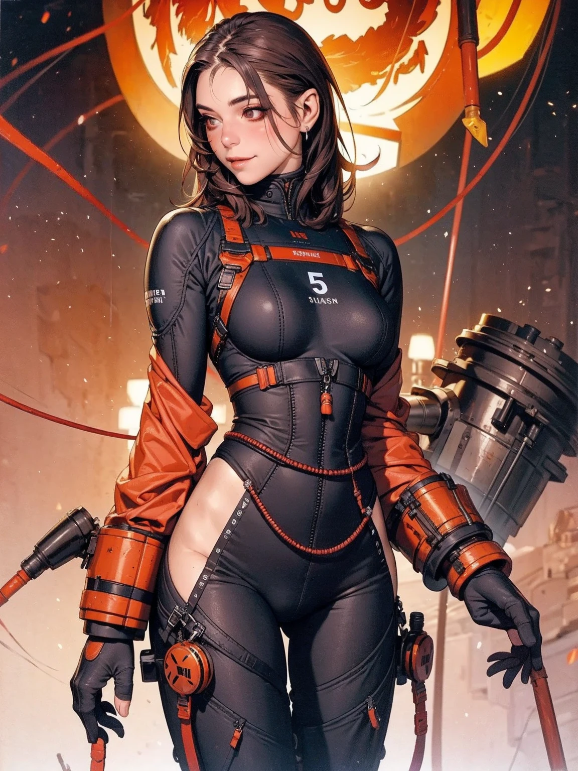 (((Ebony))), (((back view))), (((drawing of a phoenix on the back))), (((perfect ass))), (((best qualityer: 1.4))), (((Afro))), (((DuneWalker))), (((post-apocalypse))), (Unbeatable masterpiece), (hiper HD),(CG 8k hyper-realistic), (((breasts big))), (((hyper feminine))), sensuous girl, (bob hair with straight bangs), ((( sculptural body ))), (((1 girl))), 20 year anime girl with perfect body, Beautiful and well-groomed face, slanted eyes, muscular body:1.2, costume with textured details in pixel art, (Head to thigh photos)，modern samurai pants, Complex equipment, rot, cerulean, yellow, orange, Violette, long pants，Tight, dark clothes，With white stars and white stripes, Metal parts in armor, afro girl, (((standing alone))), pirralha violent, (((14歳))), sensuous, pose de atitude, work of art, post-apocalypse, (((manga style))), Bounty Hunter, violent, Manic, the way you want, slenderbody, thin but strong, perfectbody, roupa moderna, Advanced technology, short shorts with checkered pattern in red and black, fur collar jacket, sleeves with vertical striped pattern, neutral background