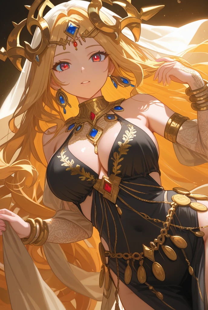 (masterpiece, best quality),best quality, (ultra-detailed), (4heads:1.5), 1girl, (lunasa prismriver:1.3), masterpiece, best quality, white top, crop top, ((stomach)), midriff, ((groin)), black skirt, normal ears, , blonde hair, very long hair, wavy hair, sidelocks, yellow eyes, parted lips, single horn, sweat, cute, toned belly, hand on own chest, eyelashes, (24 year old woman:1.3), (masterpiece:1.4), (best quality:1.4), (beautiful detailed extremely detailed CG, extremely delicate and beautiful, depth of field, (finely detailed face), (perfect details:1.1), (mature female:1.3), wide pelvis, slender, large veiny breast, 8k resolution, high quality, high definition, extremely detailed, masterpiece, best quality, blonde hair, long hair, alluring presence, braid, short skirt, close up, big tits, young, hair ornament, holding instrument, frills, hat ornament, 