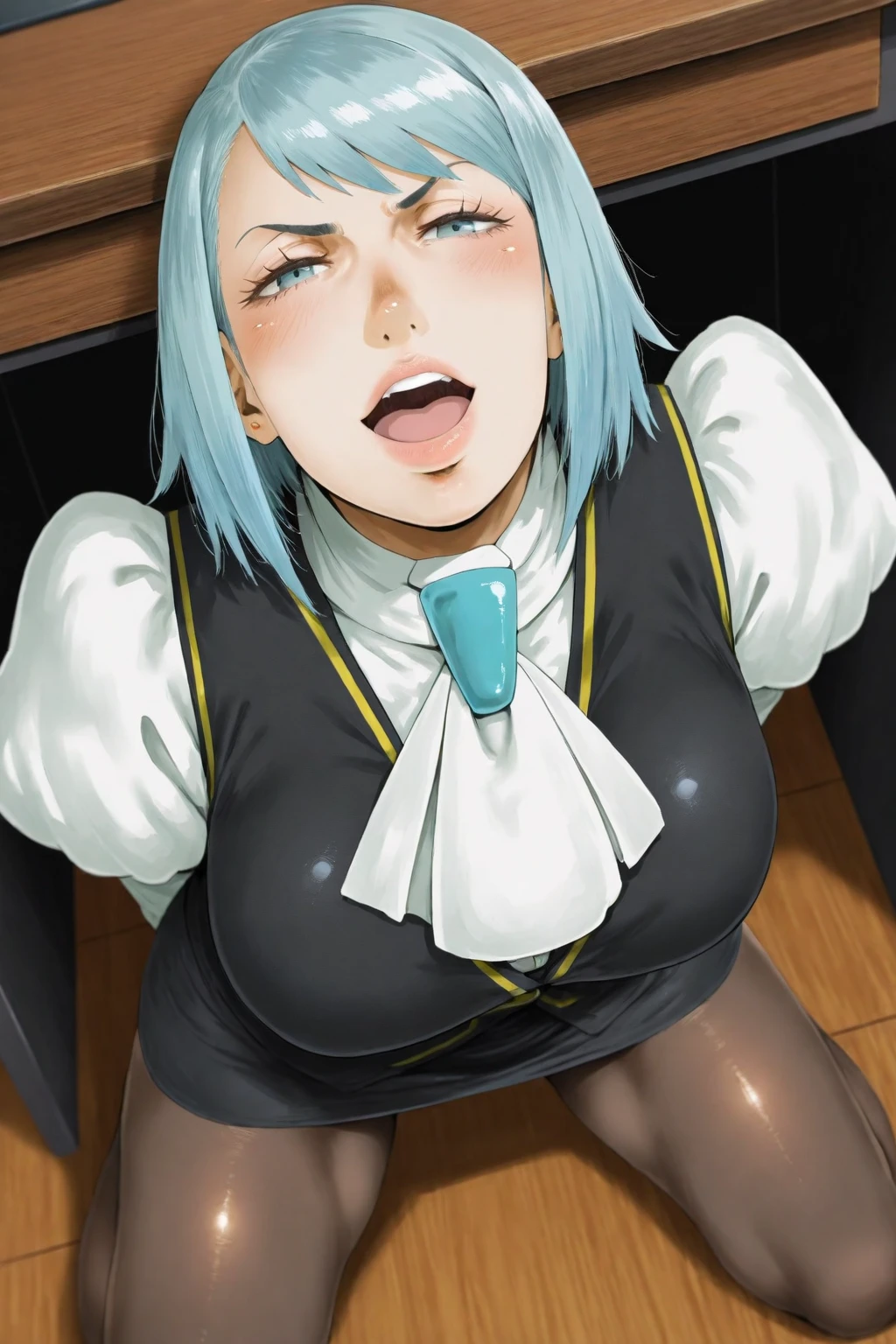 (best quality, masterpiece, ultra-detailed, illustration),(8K wallpaper),(beautiful detailed eyes), beautiful, amazing, sobbing,,BREAK 1girl, light blue hair,thin pubic hair, male pubic hair, hetero, , breasts, , , , , completely , , multiple boys, 