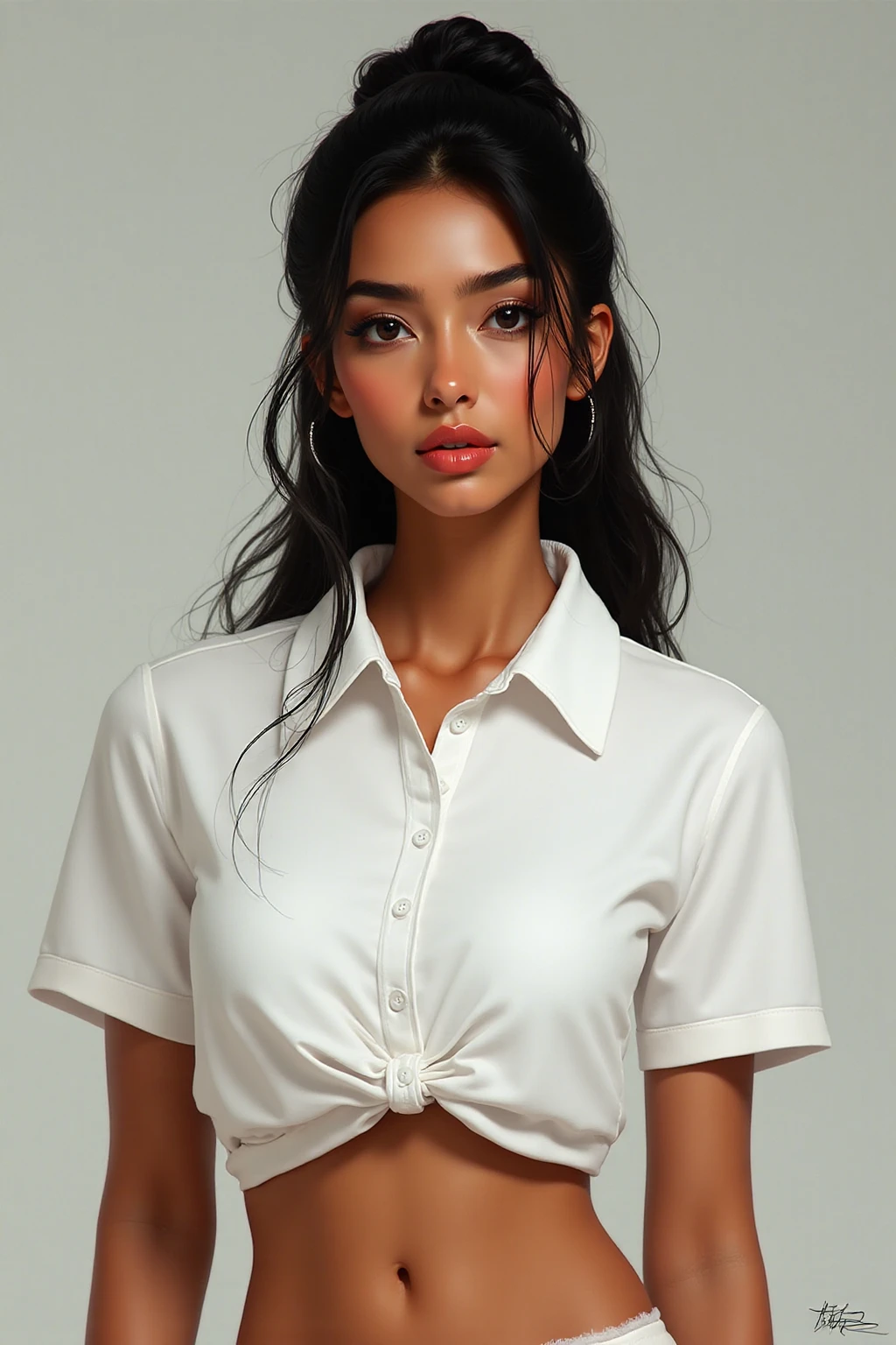 This girl is from india in a
Chic blouse
1 Body Structure and Figure:
• Height: Medium to tall stature, likely between 5'4" to 5'7".
• Build: Slender yet feminine. suggest an elegant, proportional figure with moderate curves.
• Posture: Graceful and upright. A natural elegance in the way she carries herself.
• /: Rounded and proportionate. indicate moderate to fuller with a nurturing appearance.
• Waist: Well-defined, with a slender and attractive midsection.
• Face Structure: Oval or heart-shaped face with soft contours.
• Face Color: Fair to wheatish complexion, radiant, and glowing. influences bring brightness to her skin.
• Eyebrows: Arched, slightly thicker but well-defined, giving an expressive look.
• Eyes: Large, expressive, and possibly almond-shaped. suggest captivating eyes, likely dark brown or hazel in color.
• Nose: Straight and well-shaped, with a slightly sharp tip.
• Lips: Full and well-shaped, slightly prominent, giving an inviting look.
• Hair: Dark, silky, and medium to long in length.suggests softness and a natural wave.
Arms and Hands:
Arms: Slim and proportionate, not overly muscular.
Hands: Delicate, with long fingers and well-kept nails.
Legs and Thighs:
• Thighs: Toned and proportionate, reflecting good physical activity.
• Legs: Long and graceful, with a smooth appearance.
and :
• : Moderately wide, with a balanced curvature due to Venus's feminine influence.
• : Well-shaped but not overly pronounced.
Stomach and Pelvic Region:
Stomach: Flat or slightly toned, reflecting good health and balance.
Pelvic Region: Feminine and proportionate.
Neck and Shoulders:
Neck: Long, elegant, and slightly curved.
Shoulders: Narrow to medium, rounded, complementing her overall feminine build.
Back:
Straight and slender, with a graceful posture.
Thighs and Lower Body:
Toned and proportional, hinting at moderate physical activity.