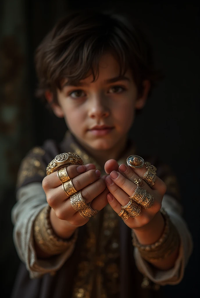 Surrealism:1.5, looking at the camera, Bokeh,,  High-quality DSLR snapshots, High-definition film grain photo taken at f/16, ISO 100, With 200mm lens, Global Illumination, ?????????, SHORTS, PANTS, AS TOM HOLLAND, (((LITTLE CUTE YOUNG BOY))), (fantasy art), 1 boy, about 10 years old,, IN BATHROOM, AI NIGHT, NO LIGHT, , beautiful, perfect face, sweet face, with a fantastic big white dragon, dark eyes, fantastic clothes with ???? arms and legs , medium mane dark hair, fantastic hairstyle, necklaces and bracelets,, fantasy, (masterpiece, photorealistic, absurd), dappled sunlight, studio lighting, ((on neutral dark gray background)),, IN CASTLE,