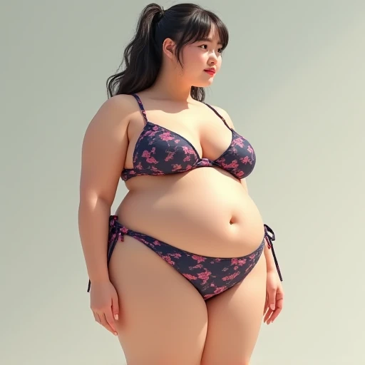 ((Top Quality, 8K, Masterpiece: 1.3)), One Girl, (Random Hairstyle, Huge: 1.4), Ultra Detailed Face, Detailed Eyes, Double Eyelids, Chubby Stomach, Big ???, Chubby, ?????????, Plump Belly, 20 Years Old, Protruding Pubic Hair, Protruding ???????, Ultra Small Panties, Ultra Transparent Micro ?????? Swimsuit with Thin Black Lace, Fully Visible ???????, Spilled ???????, Dense pubic Hair, Two Arms, Two Legs, chubby belly, looking at the camera, wet skin, realistic rays, beach, bra off, refreshing smile, plump belly, ?????????, bra laces cut, bra unfastened, protruding pubic hair, mesh bra, bra with lace composition, T-shaped panties, garter, garter belt, ?????? shape recognizable, round and plump ????????, shot from random angles,