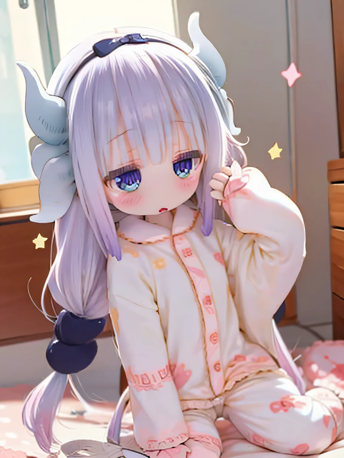 scan girl 、 chibi、Lumine cute (((pajamas))) woman who into the vagina Horn