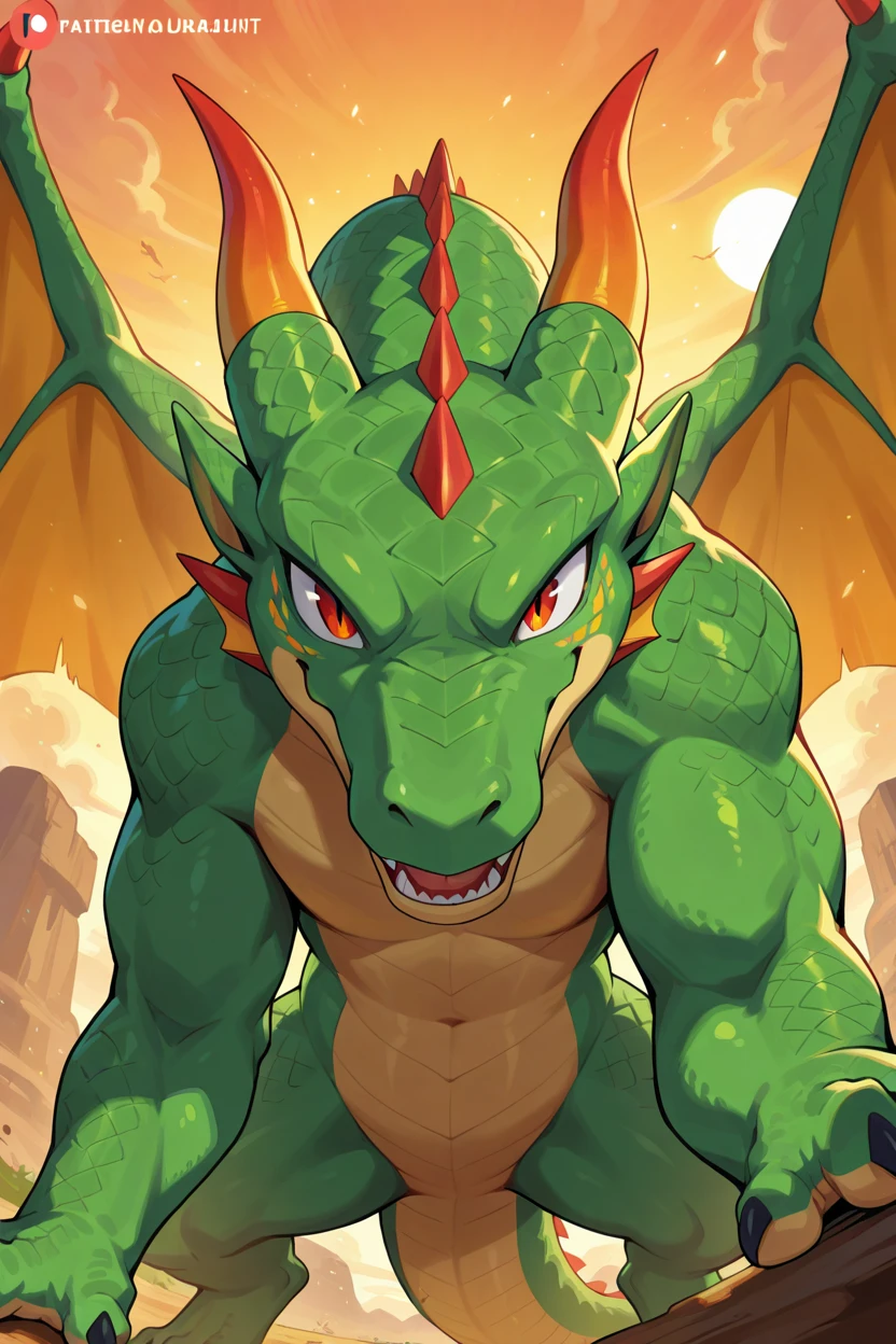 , Beast King Chronicle, Dragon, Green Dragon, sega, GAME, Alterd beast, Weredragon, dragon, Green dragon, Green Skin, All Green, No Hair, (god rays:0.15), kemono (detailed soft fur:1.1), best quality, ultra realistic, 8K), (kemono:1.5), (only:1.5), (male:1.5), muscular, (glowing red eyes1.2), veiny muscles, bulging muscles, wide chest, thick thighs, thick arms, popping veins, looking directly at viewer, (direct gaze:1.5), highly detailed eyes, alluring gaze, powerfull strong mighty, wings, horns, Monster, giant, handsome alpha male, wide thick chest, large pecs, large biceps, abs, large shoulders, thick legs, , Big muscles, Muscle growth, Bodybuilding, R-18, Big arms, reg, Big reg, muscle reg, , bulk up, Growth, bodybuilder, Hyper muscle, full body shot, Hyper , Big , humanoid , , big , hyper , Abdominal muscles, Hyper abdominal muscles, Growth muscle, Power up, definition, Big Abdominal muscles, Abdominal muscles, muscle, Big , All , , Completely , , bodybuilding, big wings, Only Green Skin, Only Green, Not Hair, All Green Skin, dragon Wings, Tail, tail, wing, Back Wings, Roar, roar, White horn