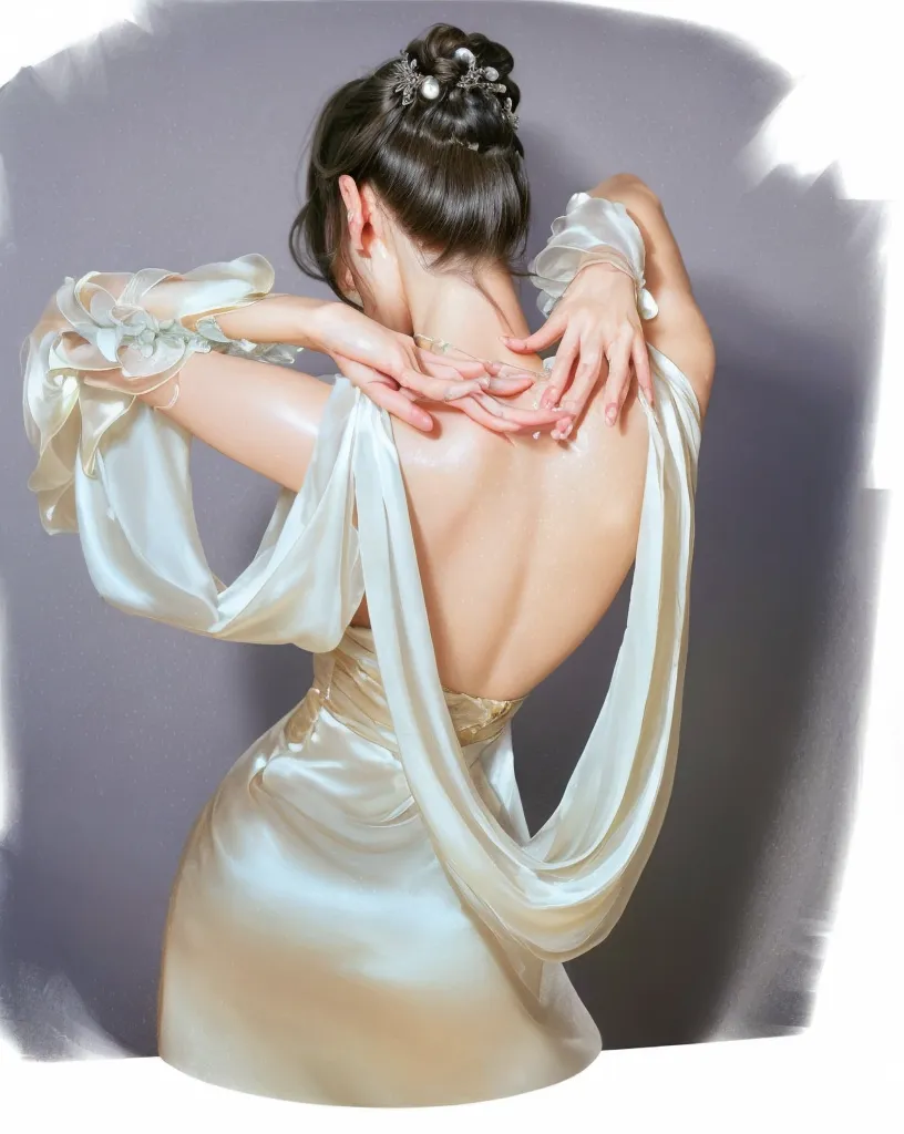 ((very short ponytail)),Extremely meticulous CG),(((8k))),wallpaper,((Extremely refined and beautiful)),(((Masterpiece))),(((best qualtiy))),(((Ultra High Resolution))),beautiful light up，Perfect lightning,realistic shaded，[A high resolution],(Smooth and flawless fair skin:1.tremely exquisite facial details,ultra - detailed,2  girls,small head,small face,clear face,Exquisite makeup,(In the changing room of the public bathhouse:1.2),(Standing next to a wardrobe:1.3),(many women's clothing hanging in the wardrobe:1.3),(laughing:1.2),(perfect body:1.1),small ,flat ,slim,thin,(Gorgeous hanfu dress:1.3),shoulder off, back,slender legs,(from back:1.2),day scene,dim light,(Chinese classical interior decoration style)