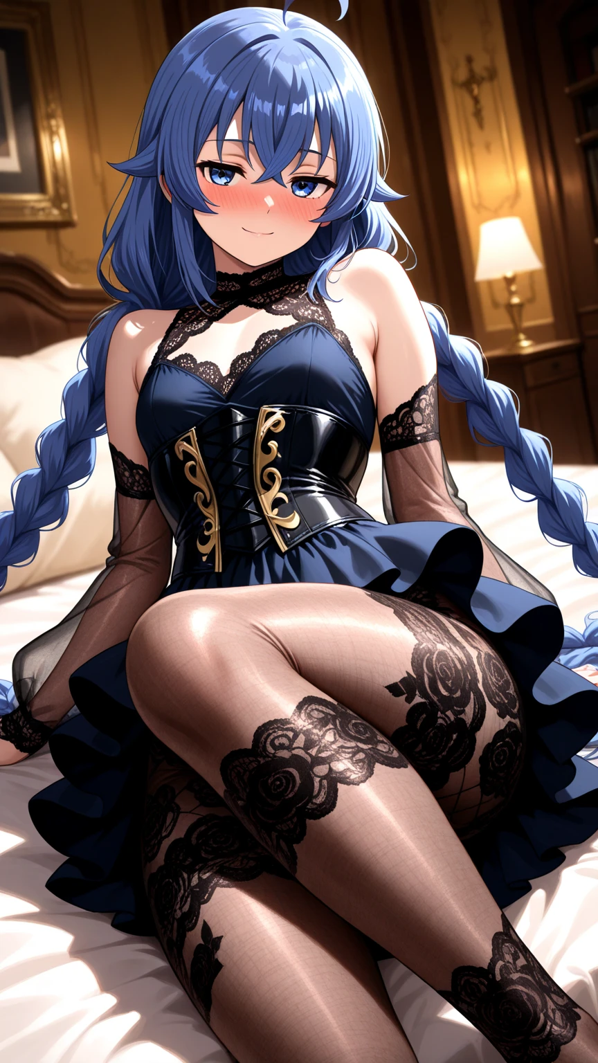 Miku Hatsune, add high definition_detail:1, tribal tattoo add_detail:1,put on the leg, Walking position during full moon showing her beautiful figure and outfit.. ( ) sweaty body add_details:1, smiling add_detailsl:1, ear piercing add_detail:1, cover position in bed add_detail,  girl add_detail:1,  position add_detail:1, RED Saturation, photo style lighting add_detail:1, sensual  add_detail, very fine and detailed hands add_detail, cara angelical, (victorian dress), bi color hair, aqua red, BREAK: transformation with the moon add_detail, top view from above, fullbody partial , lying on a bed playing with her feet, tentacles run over her , touching her