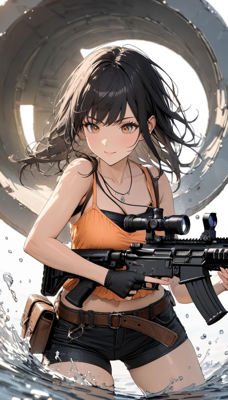 holding, gun ,holding gun