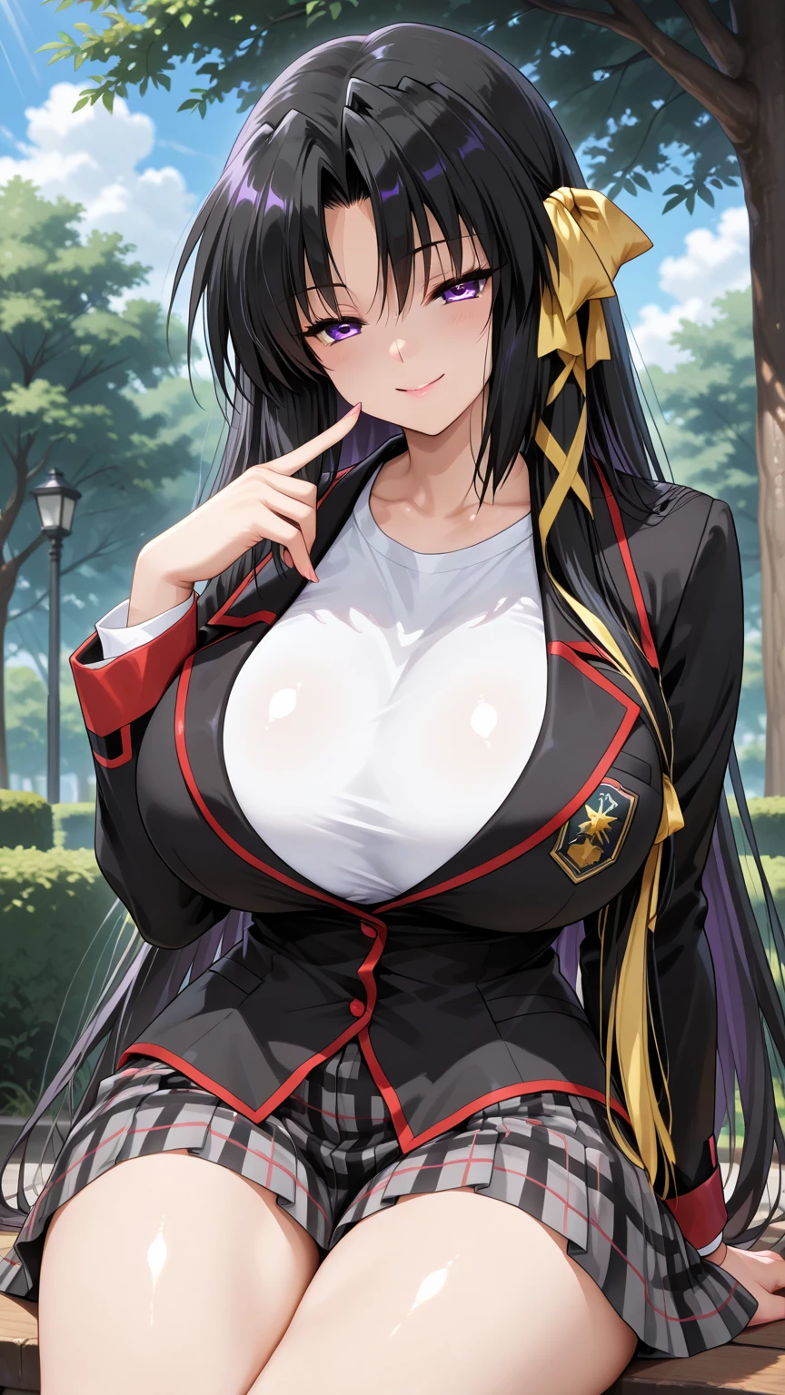 Annerose, 1girl, female mature, ???????????, hand holding cheek, long hair, black hair, pointy ears, yellow eyes, ?????????????, (japanese school uniform:1.05), (skin tight:1.05), hair intakes, (covered :1.1), (covered ???????:1.1), (sideboob:1.05), impossible clothes, cowboy shot, cleavage, perfect body, (athletic body:1.1), anime face, perfect face, perfect eyes, anime eyes, smoky eyeliner, eyeshadow, looking at viewer, sharp focus, intricate details, masterpiece painting, professional artwork, (vibrant colors:1.1), vivid colors, Diffused lighting, digital blending, ultra detailed body, ultra detail hair, ultra detail face, trending on pixiv, by Kagami Hirotaka, (((mature woman, mature female, 35yo, seductive glance, smirk))), exquisite ??????? details, (best fingers and hands ???????)