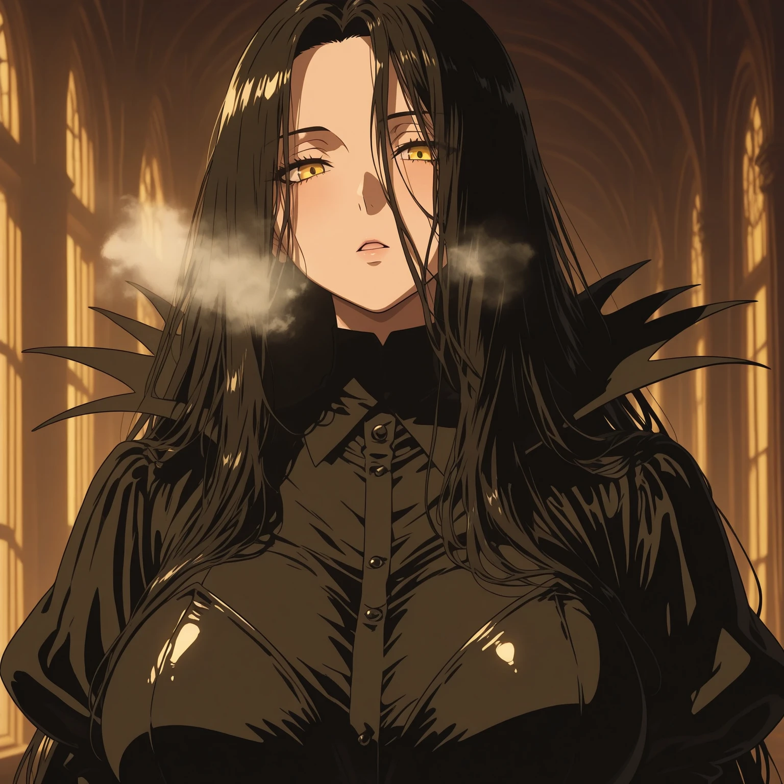 mmha2, mature female, 1girl, very_long_hair, (black_hair), wavy_hair, victorian, vampire, fangs, fang, full_lips, screaming, open_mouth, tearing_up, tears, agony, high_collar, white_dress, frilled_dress, (((victorian))), victorian_dress, fully dressed, , cleavage, cleavage_cutout, long_sleeves, bridal_gauntlets, outdoors, (((dark fantasy))), goth, blood, blood_on_mouth, blood_drip, looking_up, raining, raindrops, wet hair, upper_body, castle, castle background, (((gothic castle))), backlighting, shadows, depth of field, blurred background, cinematic, dynamic dutch angle, detailed lighting, masterfully drawn, 4K, amazing quality, aesthetic, details, latest 2024, mmha2, , <lora:0a0ae3b2-1be5-40ad-8afd-2cf1ec75d2f8:0.9>