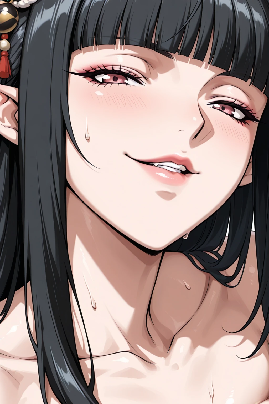 ((Vulgarity)),portrait, Living Japanese women, (??? addicts, prisoner),cornrows,pov ????,cute freckles,Mole under left eye,Drool,decadent,