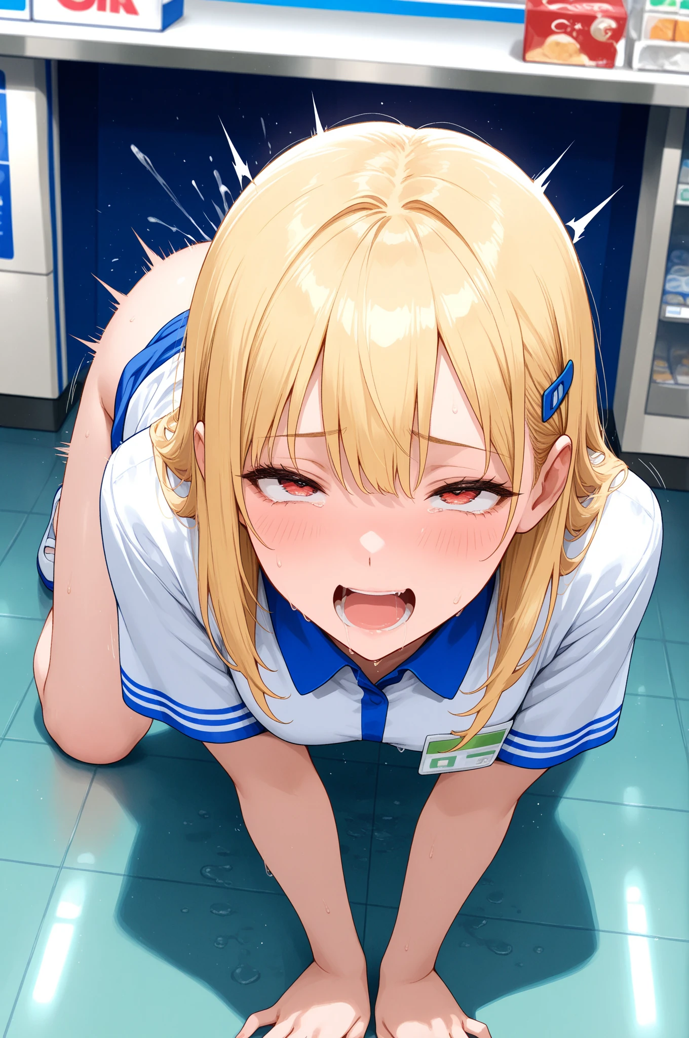 , (masterpiece), (photo realistic1.4), ultra high res, best quality, 8k official art,figure,very detailed,anime color,perfect hands, perfect fingers, perfect legs),(cowboy shot,From front), 1 girl, idol master,(haru yuuki),12yo,(orange hair), (midium long hair),(straight hair), (baseball cap),((purple eyes)),shiny hair, shining eyes, delicate line tail face,anime colored,perfect hands, perfect fingers, perfect legs,(cowboy shot,from front),(forehead:1.2),1woman,solo,idolmaster,haru yuuki) ,(14years old, beautiful girl), (beautiful eyes),(((beautiful orange hair))), (((midium long straight hair))), (wet hair), (wet skin), ((Sweat)), ((vapor)), (small height),((petite)), (flat chest,very small breast),(many sweat:1.5),(pubic orange hair:1.3),(from below), ( focus), ((spread leg)),(straddling),(spread  1.5),(:1.2),(many sweat:1.5),(pubic orange hair:1.4),(:1.5),(completely :1.9),(sports cap),(open your mouth), ((a big smile)), ((out tongue)),(Nice touch), (one eye closed),((feel good)), ((happy)),(saliva),(sitting on bench), (abs:1.1),(soccer stadium),( on body:1.9),( on face:1.3),(( in hair:1.3),( on mouths:1.2), (((multiple boys, peeing on a girl, multiple , , holding ))),(( torogao:1.5)), saliva trail, nose blush,pleasure  ,grin),BREAK,(1boy, hetero:1.3), ((,carrying ,pov)),(:1.3),(((:1.2))),(one eye closed)),(((looking at viewer))),(peace sign:1.3),