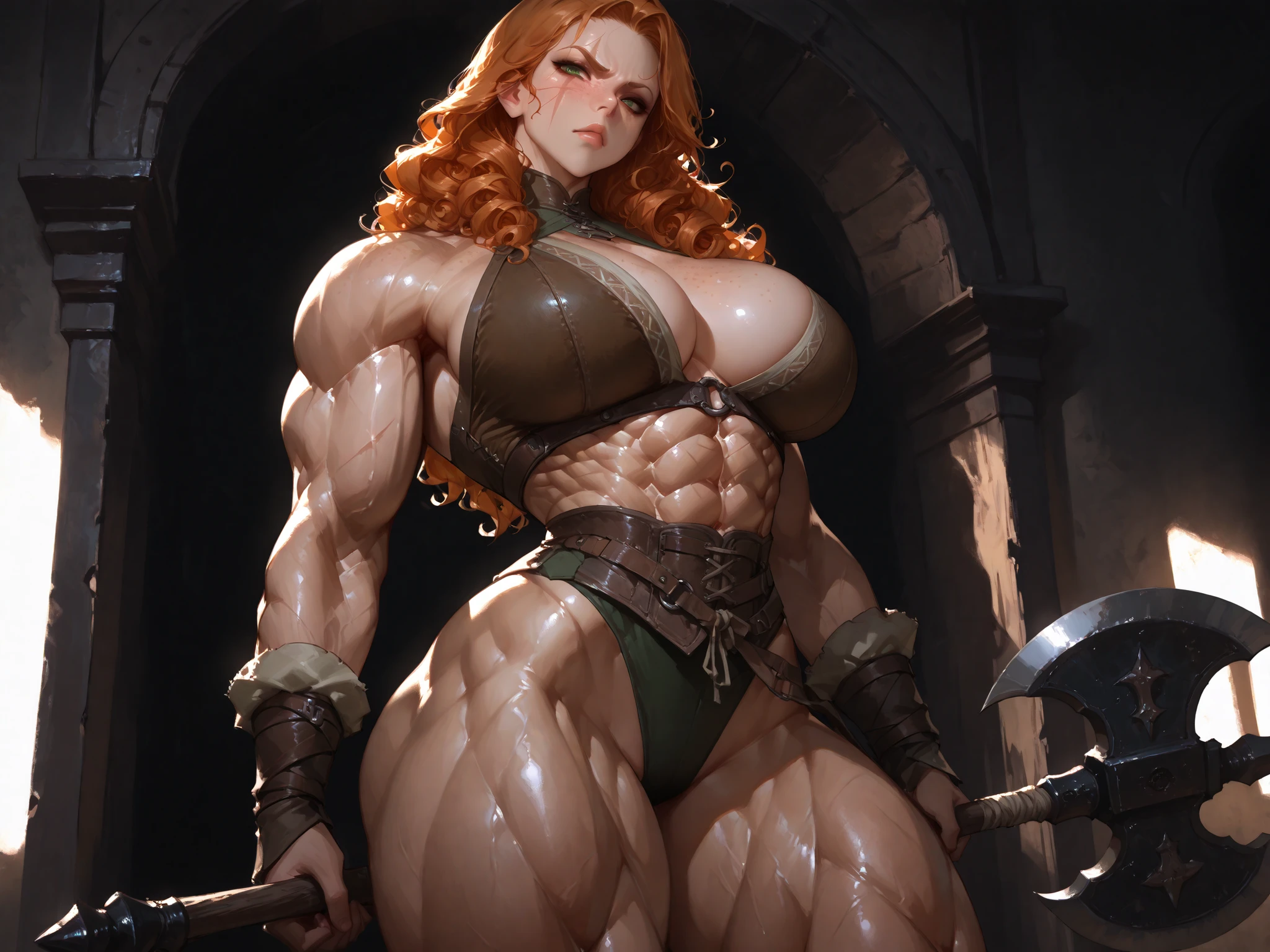 score_9, score_8_up, score_7_up, 2d, cartoon,
GrimgorIronhide, bikini armor, curvy, mature female,
 <lora:GrimgorIronhide_PonyXL:0.8>