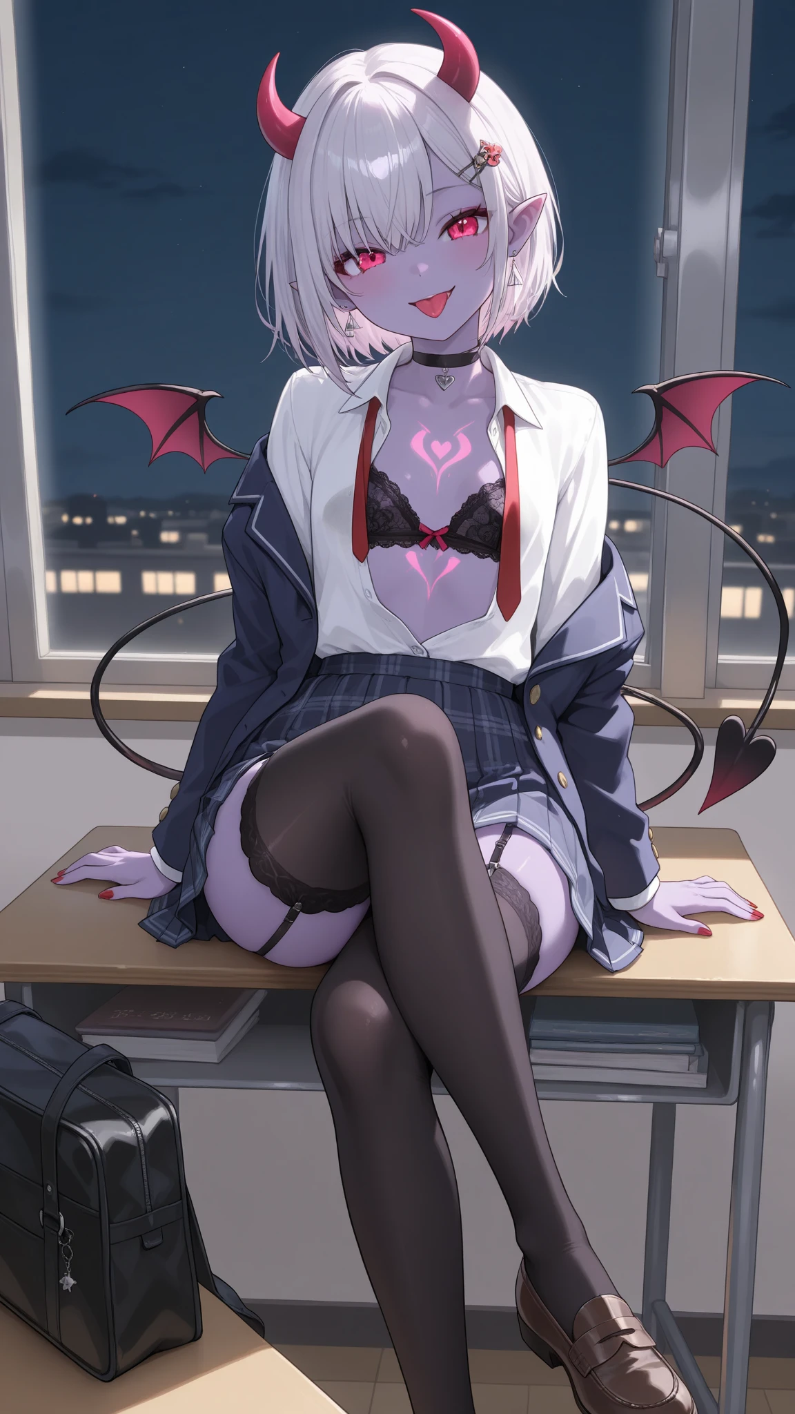 ,Hololive,Laplace Darkness,hot pants,Fishnet tights,Iron Collar,,A wistful look,Secret base,,(Perfect hands),(Perfect ),(masterpiece),(highest quality),barker,lure,Alluring expression,One man