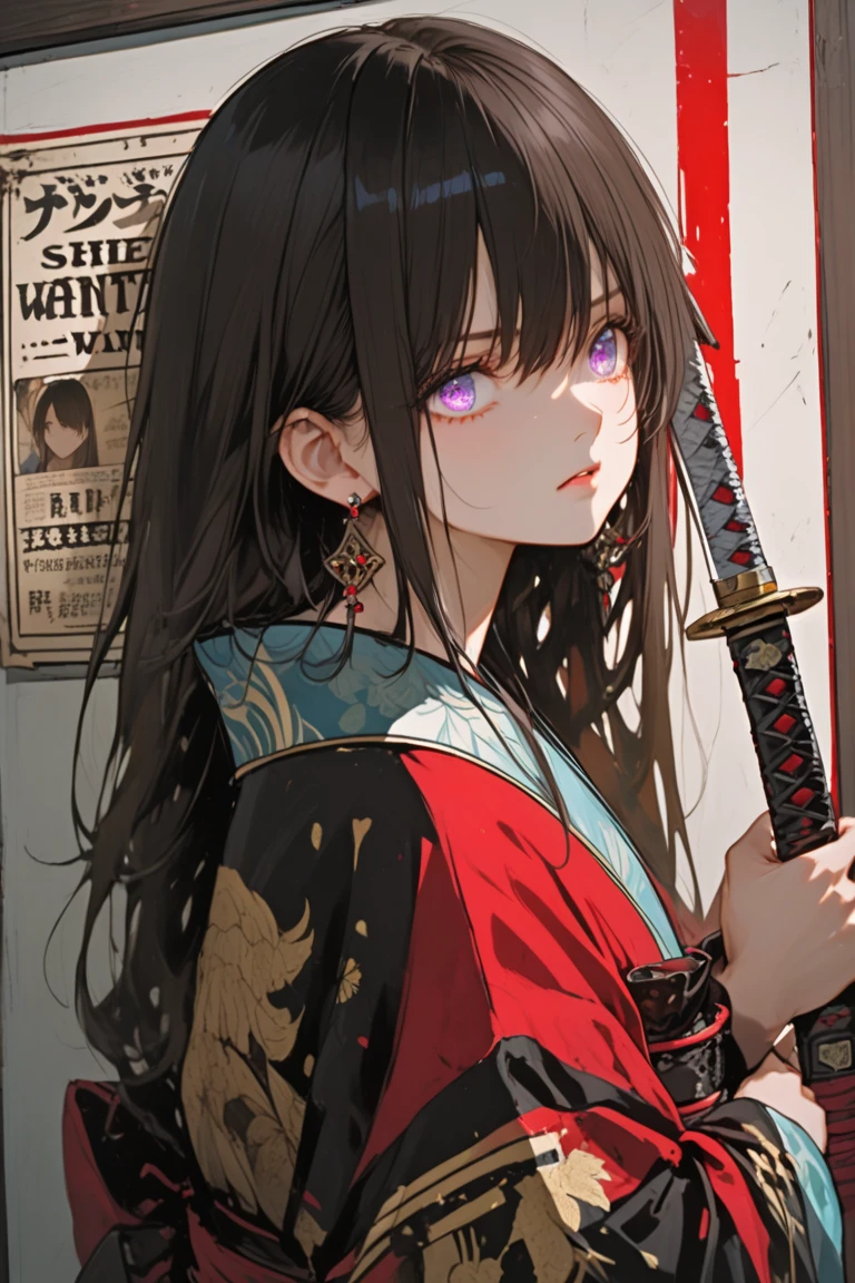 A painting of a woman wearing a veil and a sword, Beautiful character painting, Guviz, Guviz-style artwork, Guweiz in Pixiv ArtStation, Guweiz on ArtStation Pixiv, a beautiful anime portrait, Beautiful anime woman, guweiz masterpiece, style of anime4 K, Palace ， A girl in Hanfu，Sword in hand