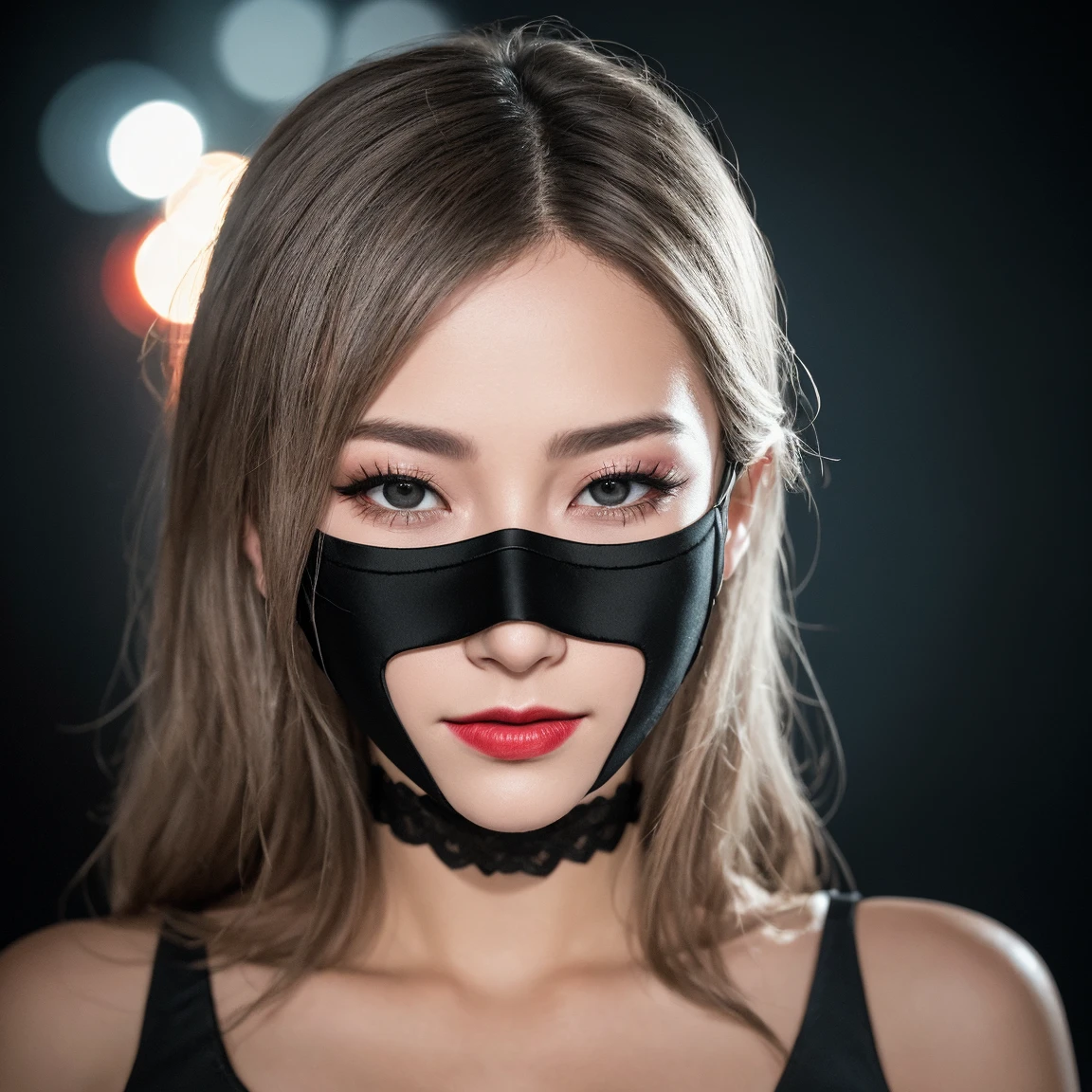 super cute blonde woman in dark theme, nue