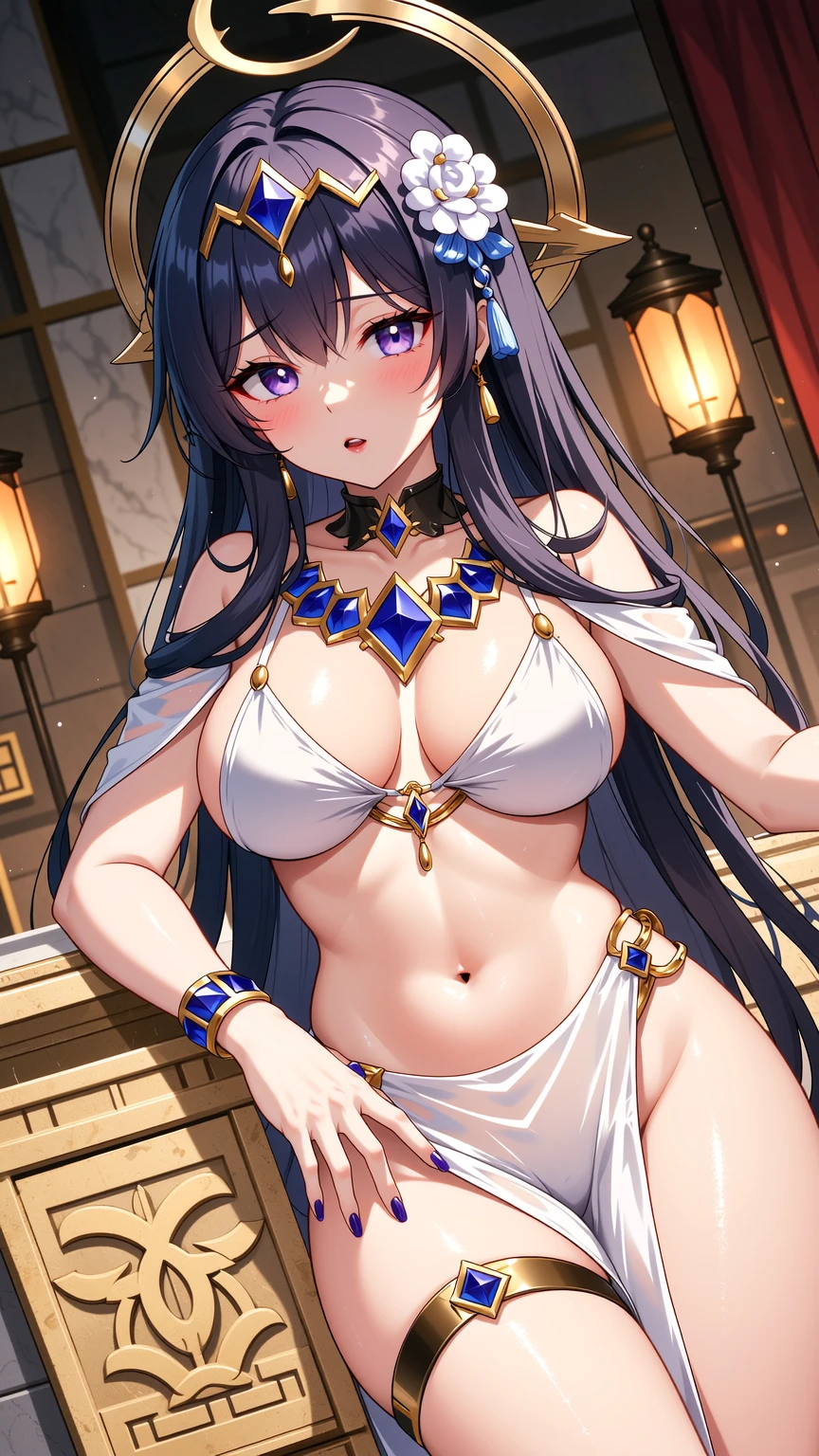 1womanl，28 year old，femele，Colossal tits,((blacks)),独奏,((belly dancer))、Many accessories、（(Background with：Bedroom in an old mansion)),((((lying on one's side on bed)))),Feel free to hairstyle，((Hide your face with a thin veil))、Wearing sweat，Drenched all over the body(Oblique view from the back),A dark-haired ，(( Belly Dance Costumes)),（tmasterpiece），（extremely detailed cg unity 4k wallpaper），best qualtiy，cinmatic lighting，Meticulous background，beatiful detailed eyes，Bright pupils，（Very fine and beautiful），（Beautiful and detailed eyes description），ultra - detailed，tmasterpiece，）、hight resolution，ultra - detailed）nakeness，Raised sexy，((Teary-eyed))，((Expression of shame)),((super low angle)),flushed complexion,NSFW1.2