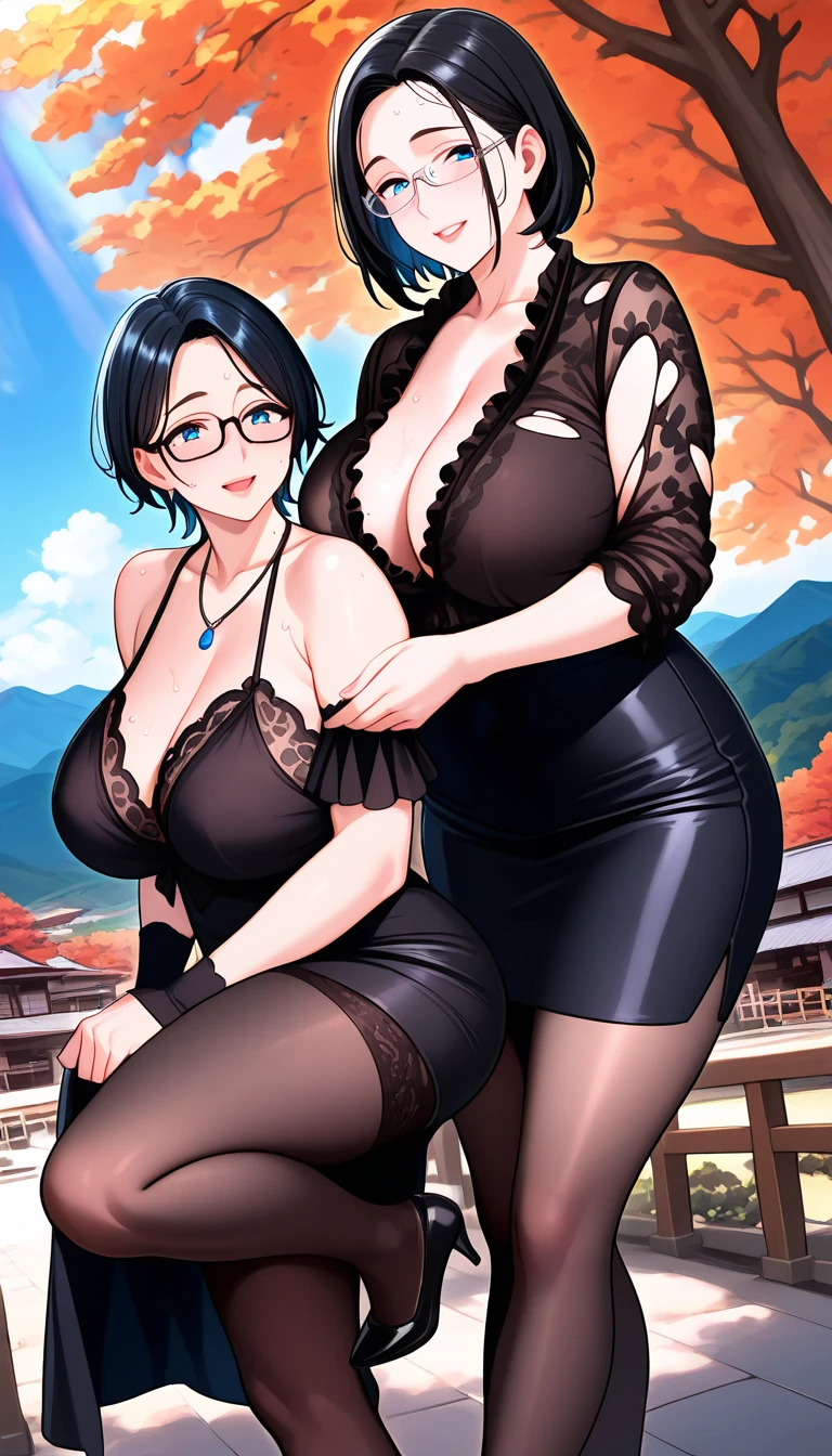 ((1 mature woman hugging 1 little boy)),((tongue kissing)),(entangled),( She wears a )，((1  Boy)),Delicate lip detailing，A , trending on artstationh, intricate face details,Curvy physique, (Thick body),vibrant, 4K, 12k resolution, smile