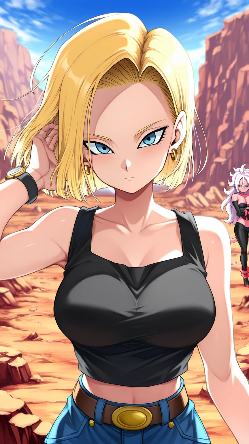 (best quality, masterpiece1.2), 2girl, blush, woman, , detailed, extreme detail, perfect lighting, 4k, vivid colors,(((lying on bed))),((()),,bedroom, wide , (large :1.2) BREAK anime style, source anime,(legsless, armsless:1.2),(low angle),smile,(centered),((())),(((Kefla))),2girls,kiss,lesbian,android 18 kissing kefla,android 18,kefla and android 18,multiple girls,kiss,