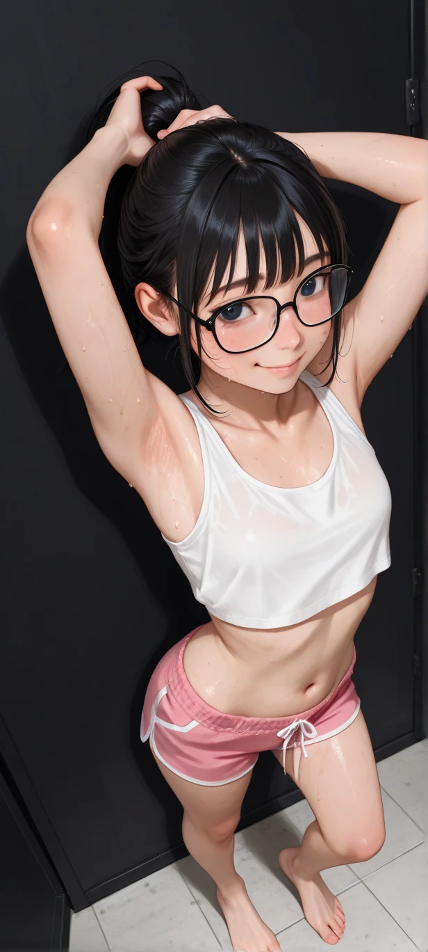 Pigtailed  big tits nudists、Completely 、、Barefoot、knee、belly button、armpit、hospital、From above