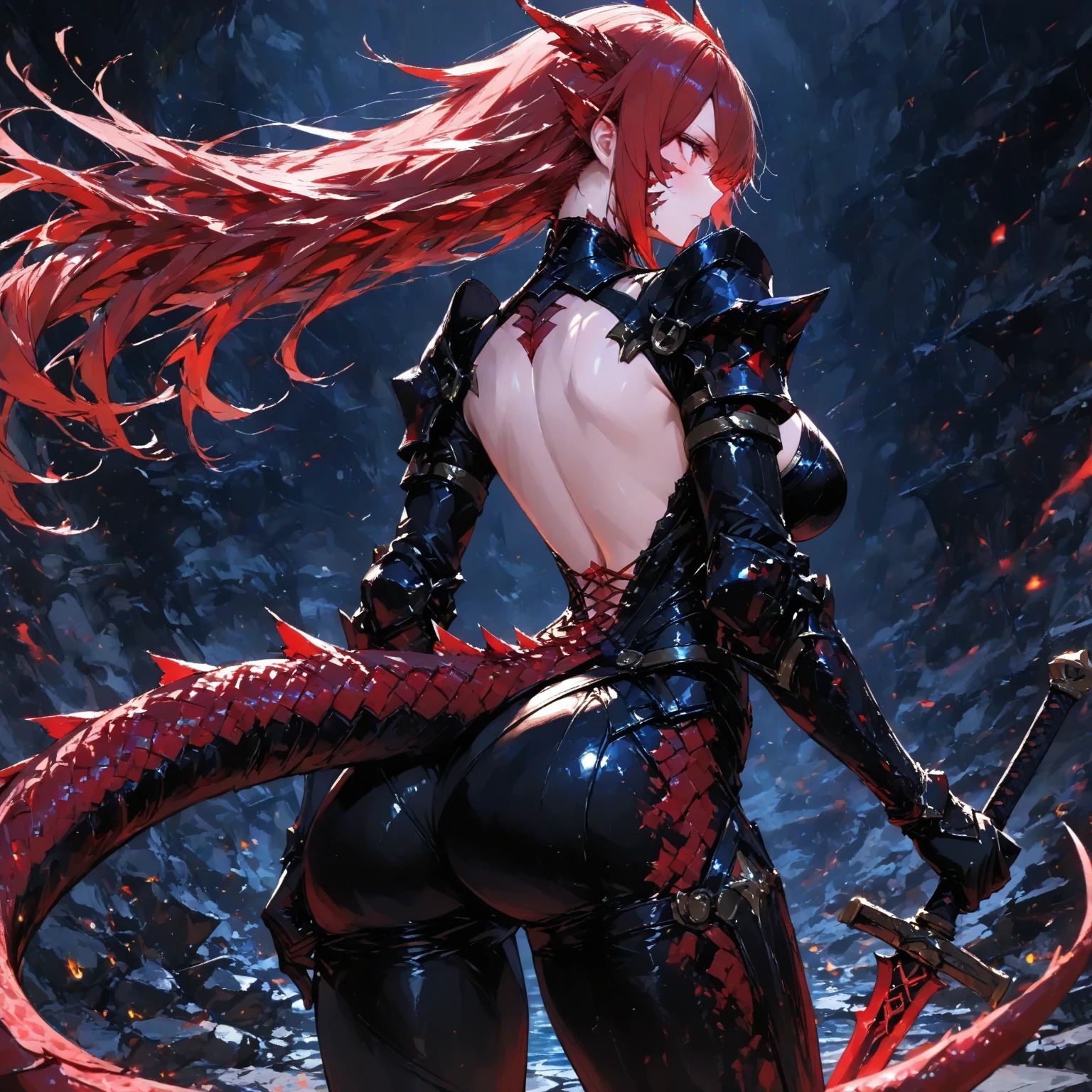 ((((Obra maestra, La mejor calidad, ultrahigh resolution)))), 1girl, standing,), ((long pure red hair, hair over eye)), long hair cut, shiny skin, ((golden eyes)), glowing_eyes, neon eyes, (ultra detailed eyes:0.7, beautiful and detailed face, detailed eyes:0.9), ((centered)), smile, ((wide shot)), facing viewer, ((vibrant background, bright lighting, summer, sunlight)), flat chested, looking at viewer, ((half closed eyes)), ((perfect hands)), (((head:1, arms, hips in view, elbows, arms, legs, in view))), ((hands behind back)), empty eyes, beautiful lighting, ((outside, outdoors)), defined subject, head tilt, (((gritty)), ((creepy)), ((cool)), ((beautiful)), (((SFW)))