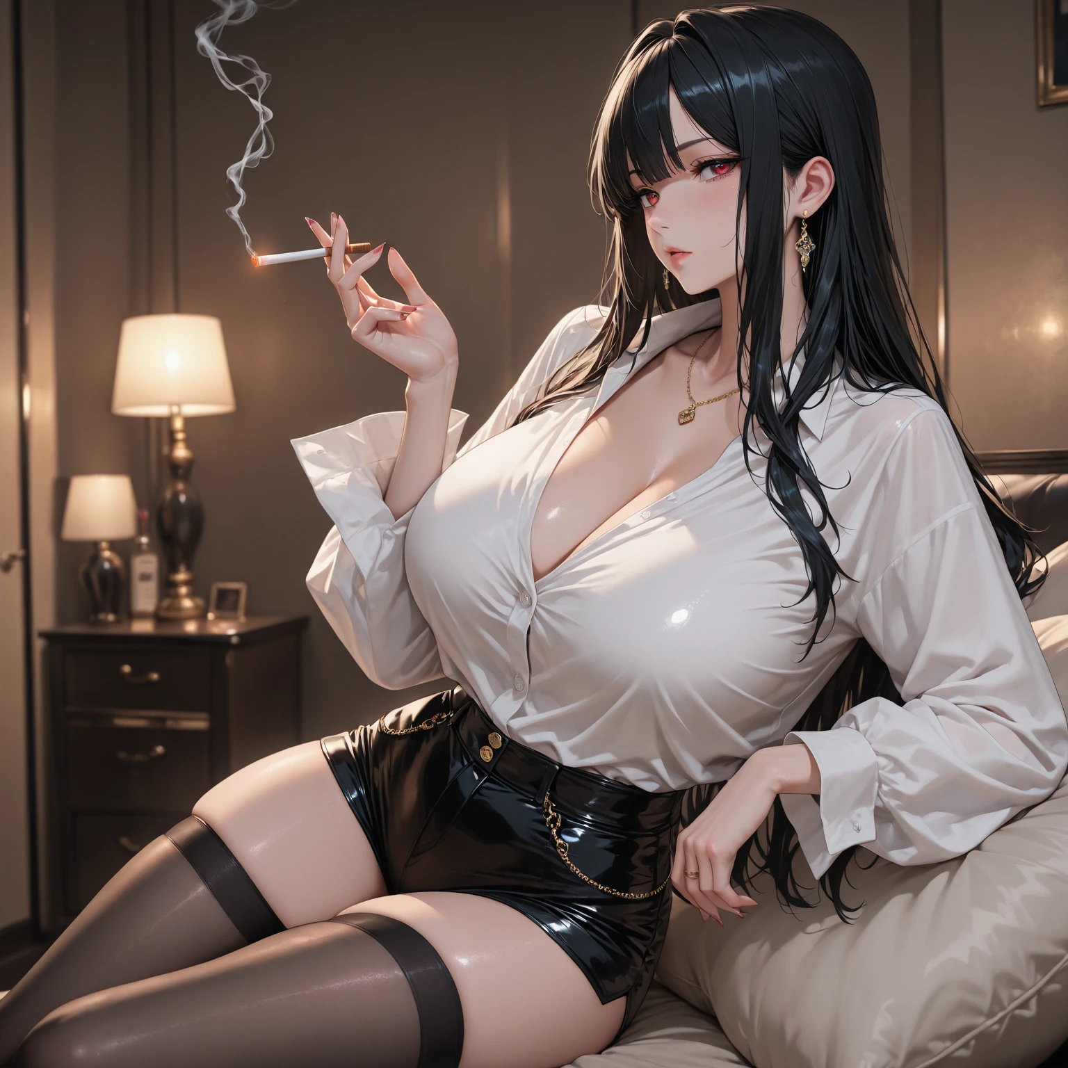 work of art,8k,cinema poster,breasts big,long black hair, cosplay fantasia de  dentista , dentist mask, dentist office,tabletop, dentist chair,...