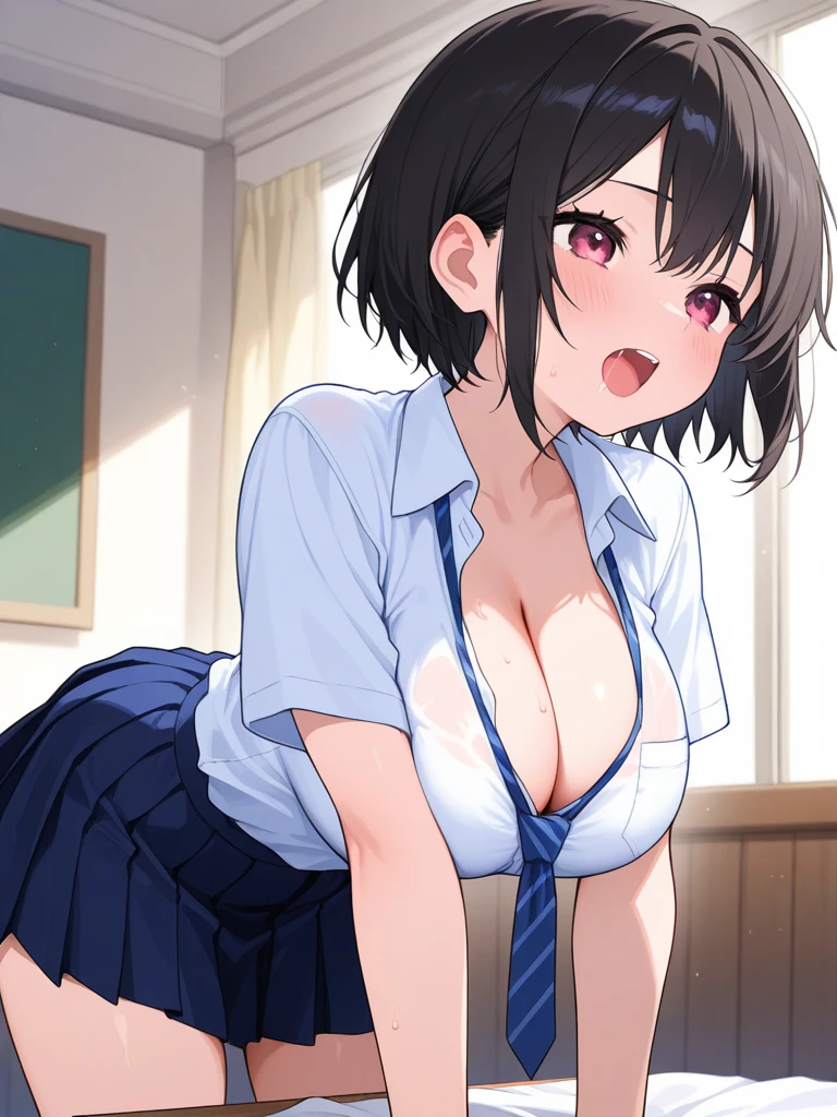 {{{master piece}}}, {{{Best Quality}}}, {{{highest quality}}}, {{Ultra-detailed}}, {{{ultra high resolution}}},{{{extremely detailed CG unity 8k wallpaper}}}, {{{Illustration}}}, {{{Detailed skin}}}, {{{Shiny skin}}}, {{{Realistic}}}, {{{Beautiful detailed eyes and face}}},{{{Perfect }}}, gleaming skin,oily skin,1woman,solo,,standing, (((leaning forward), , her double hands various color intricate  pull down to knee)), ((((up skirt,show off pubic hair)))),beautiful flight attendant, flight attendant uniform, darkblue blazer,lightblue shirt,red necktie, darkblue skirt, high heels, earrings,employee ID card,(((ultra detailed stockings))),((large ,show off pointy ,)),black hair,frown,(((, trail))),bent knee,(((frown))),((sweat,)),(((red lips))),(((frown))),(((open mouth))),
in abandoned house,faint light,(((vignetting))),(((angle from below ceiling))),((close to viewer)),(((upper body,cowboy shot, shot))),,((( focus))),