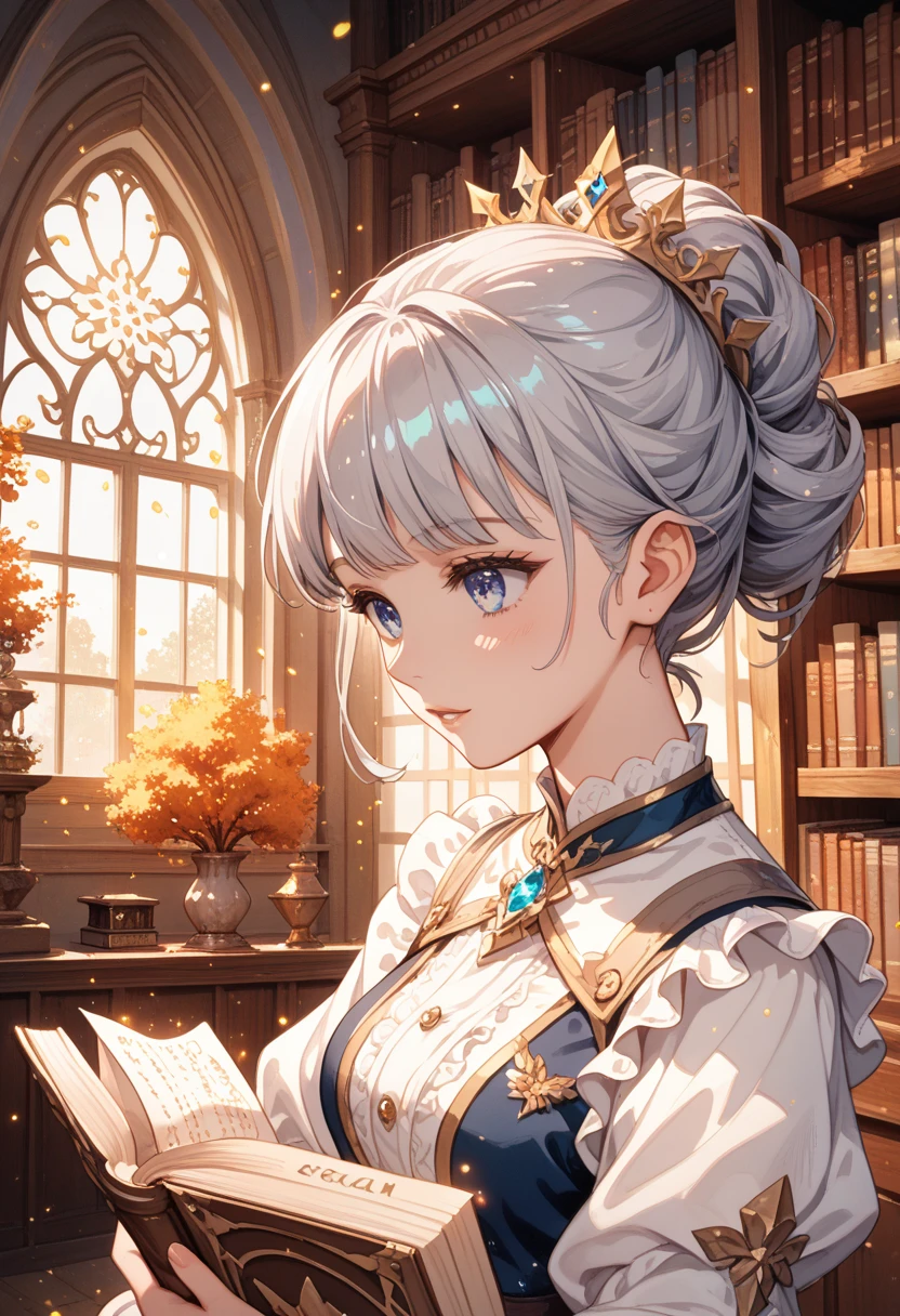 ((masterpiece)), ((best quality)), (ultra-detailed), ((extremely detailed)), 4K, (8K), best quality, a beautiful woman, ((beautiful light gray hair)), shiny hair, ((fluffy bob cut)), light blue eyes, detailed skin, freckled skin, flushed cheeks, 20 years old, Super detailed alcohol ink painting of gorgeous girl, Made on top of a mixed-media masterpiece patchwork of stress-free vintage script paper, Ephemera, Torn cardboard, Vintage newspaper, Vintage sheet music, Wax Seal, Dress made of paper ruffles and life-size dainty lace, in the style of [Junk Journal, double exposure, Equal to the size of the body, Greg Simkins, Mark Davis, Oliver Jeffers, Andy Kehoe], Cinematic, Stunning, Highly detailed, 8K, dehazed, Smile, surprise