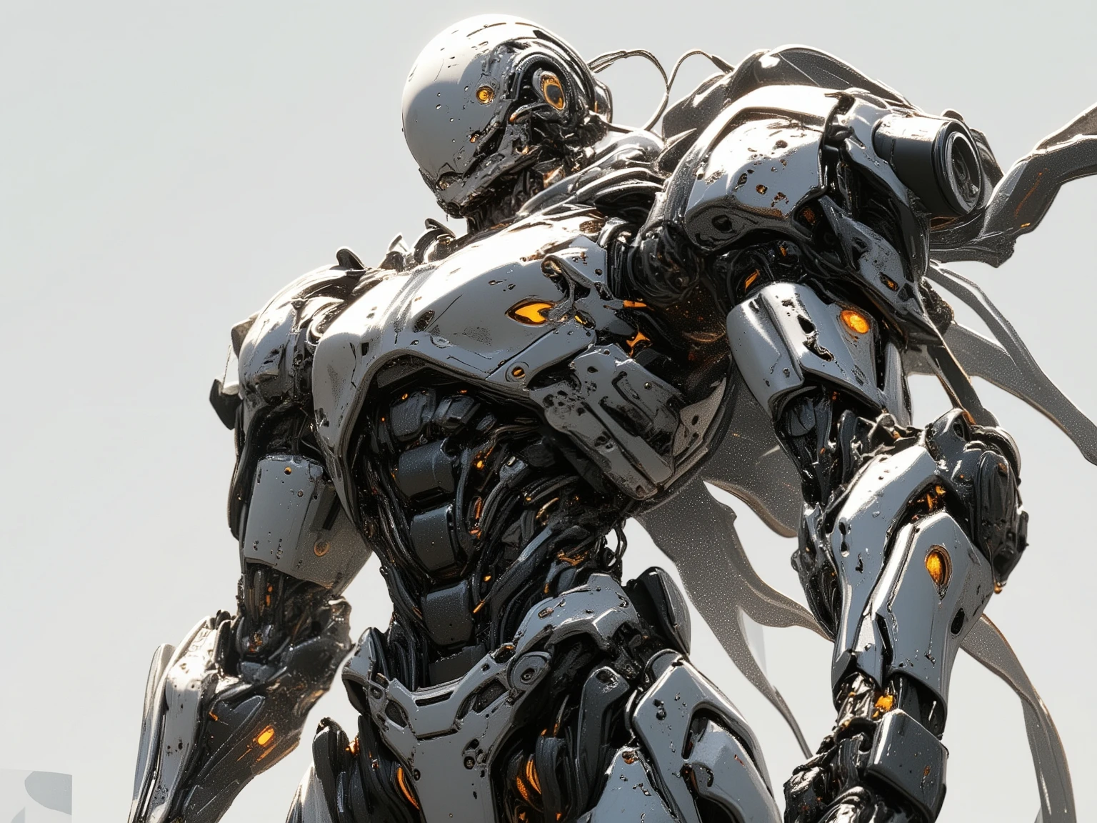 Externally powered suit for upper body only, gears and hydraulic cylinders, Precision Construction, Advanced Mechanisms, metal parts, Lighting Effects, with liquid movement, special mechanical design, futuristic atmosphere, Clear perspective, realistic texture, masterpieces, 4K rendering, Professional, HDR, brightly colored