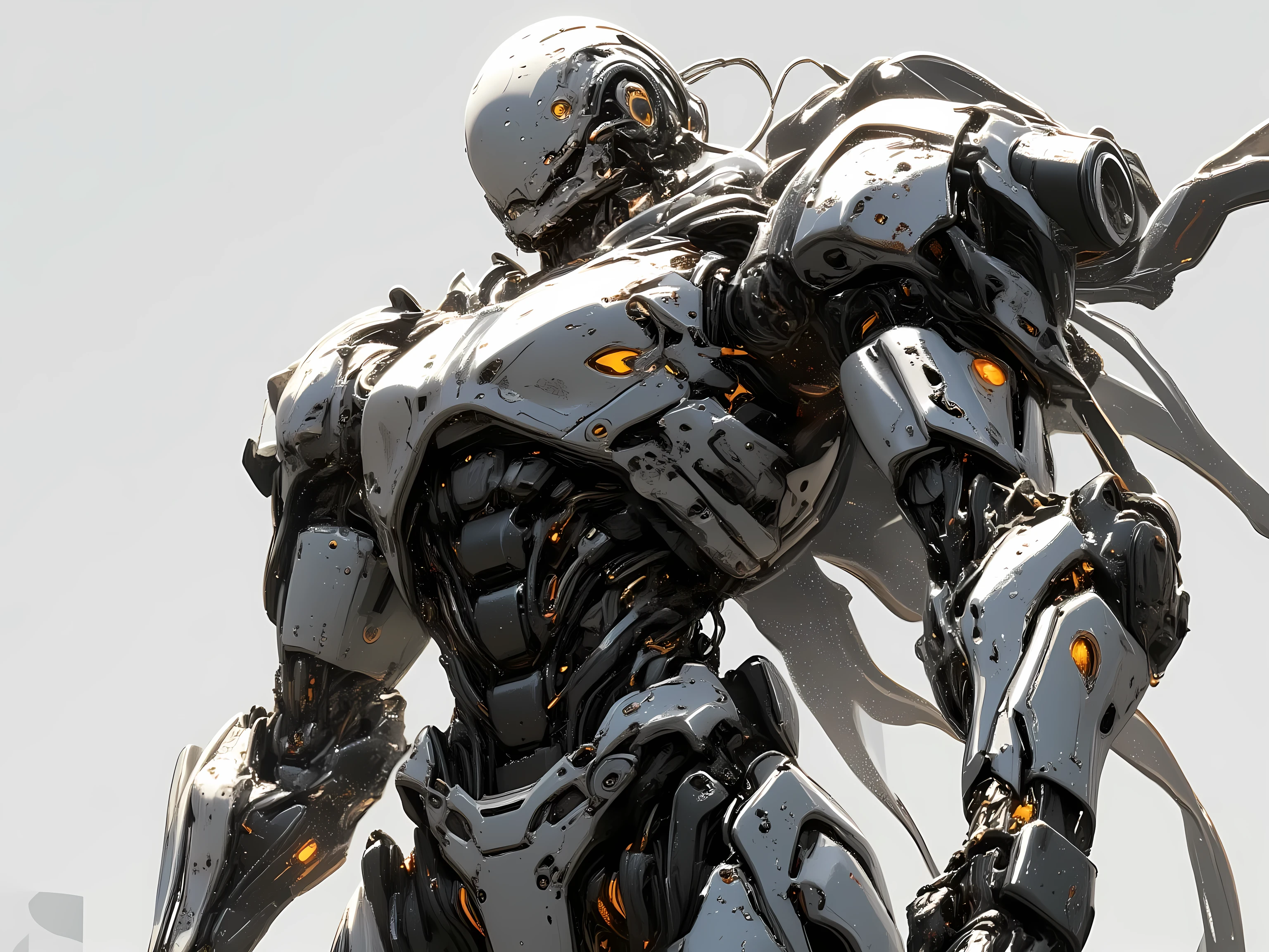 Externally powered suit for upper body only, gears and hydraulic cylinders, Precision Construction, Advanced Mechanisms, metal parts, Lighting Effects, with liquid movement, special mechanical design, futuristic atmosphere, Clear perspective, realistic texture, masterpieces, 4K rendering, Professional, HDR, brightly colored