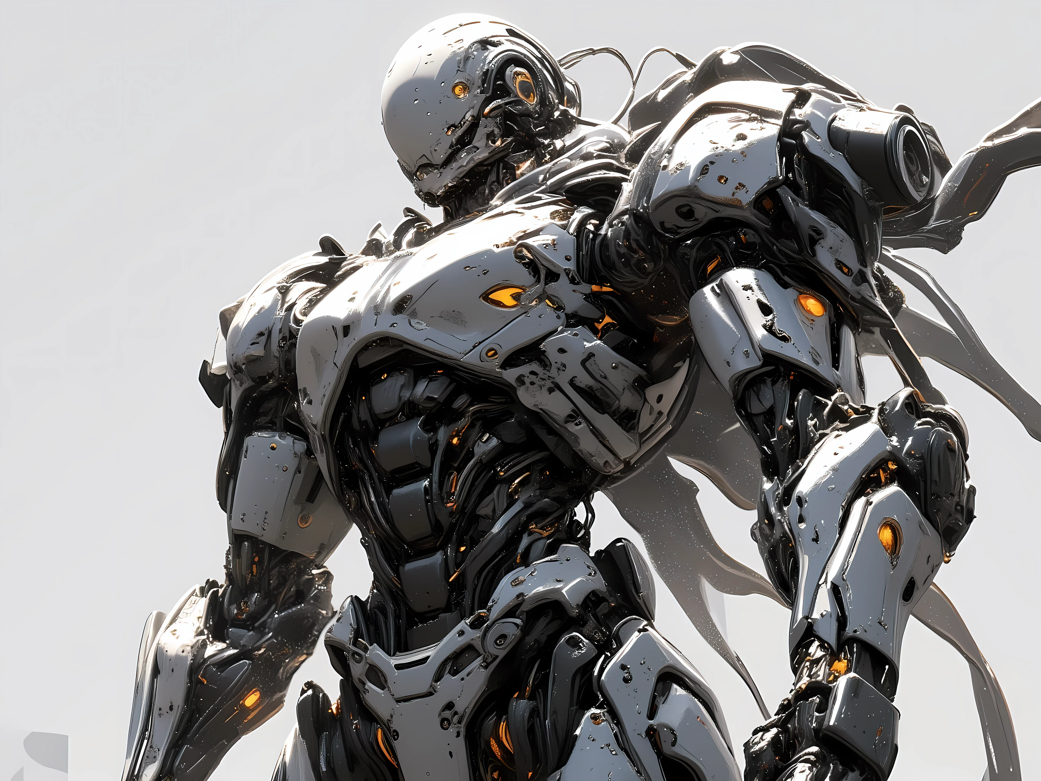 Externally powered suit for upper body only, gears and hydraulic cylinders, Precision Construction, Advanced Mechanisms, metal parts, Lighting Effects, with liquid movement, special mechanical design, futuristic atmosphere, Clear perspective, realistic texture, masterpieces, 4K rendering, Professional, HDR, brightly colored