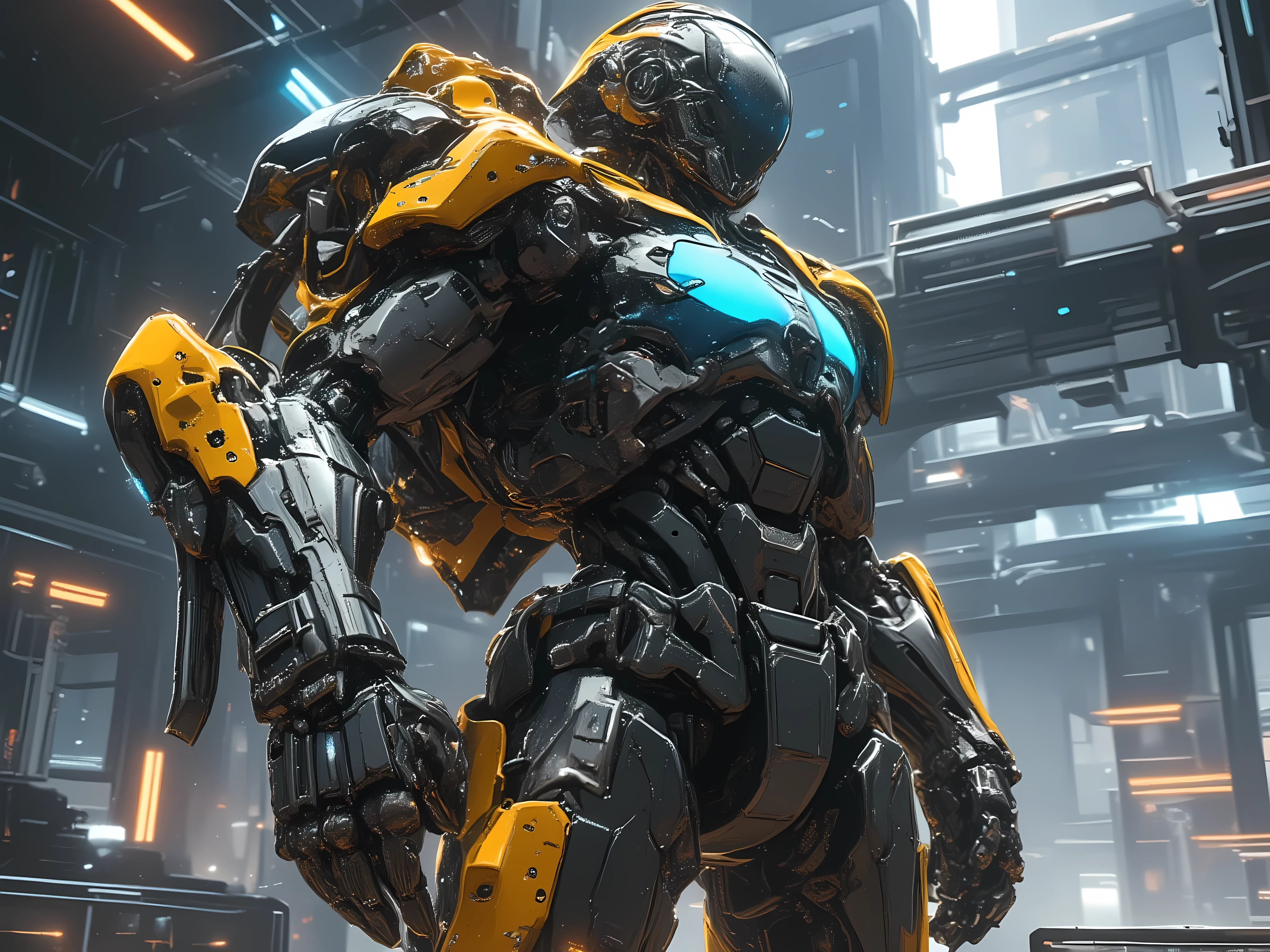 Adventurer equipped with only an external mechanical arm, Precision Construction, metal parts, Lighting Effects, special mechanical design, futuristic atmosphere, Clear perspective, realistic texture, masterpieces, 4K rendering, Professional, HDR, brightly colored