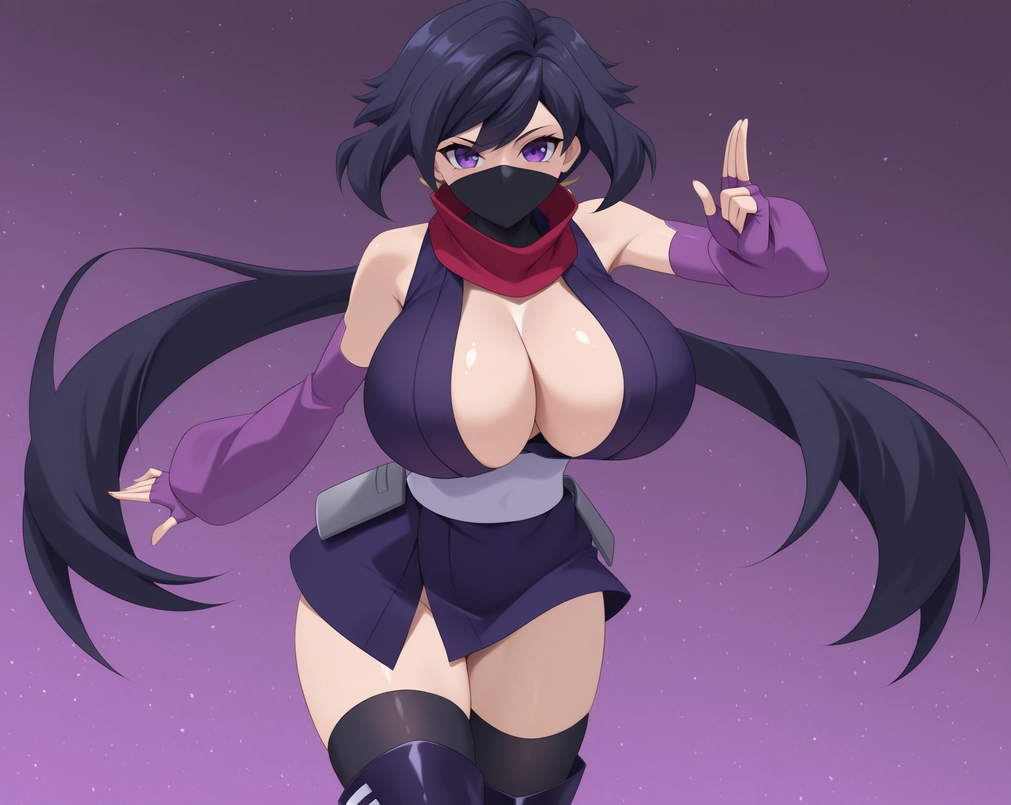 ultra realistic 8k cg, masterpiece, (( intricate detail, highly detailed, fine details best quality, hyperdetailed face)),  ,beautiful lighting, absurdres, BoaHancockV2,  1girl, solo, black hair, long hair, jewelry, closed mouth, ), (chinese dress, (underboob : 1.4), elbow gloves, thigh boots, split skirt,  shoulders, curvy, midriff, curvy, thighs, shiny clothes), blue eyes, complex detailed background, inside, luxury palace), ((cowboy shot)), curvy, (: 1.1),  smile, cowboy shot,