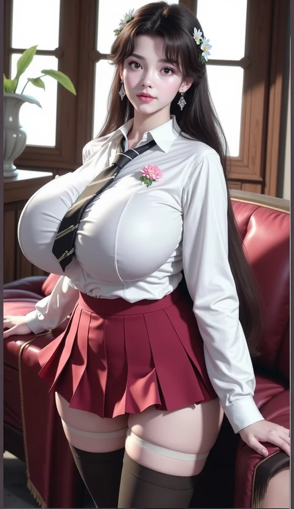 1 girl,  body, , Wide thighs, long black hair, blue eyes, perfect face, shy, High school uniforms, tight uniforms, miniskirts, tight skirts