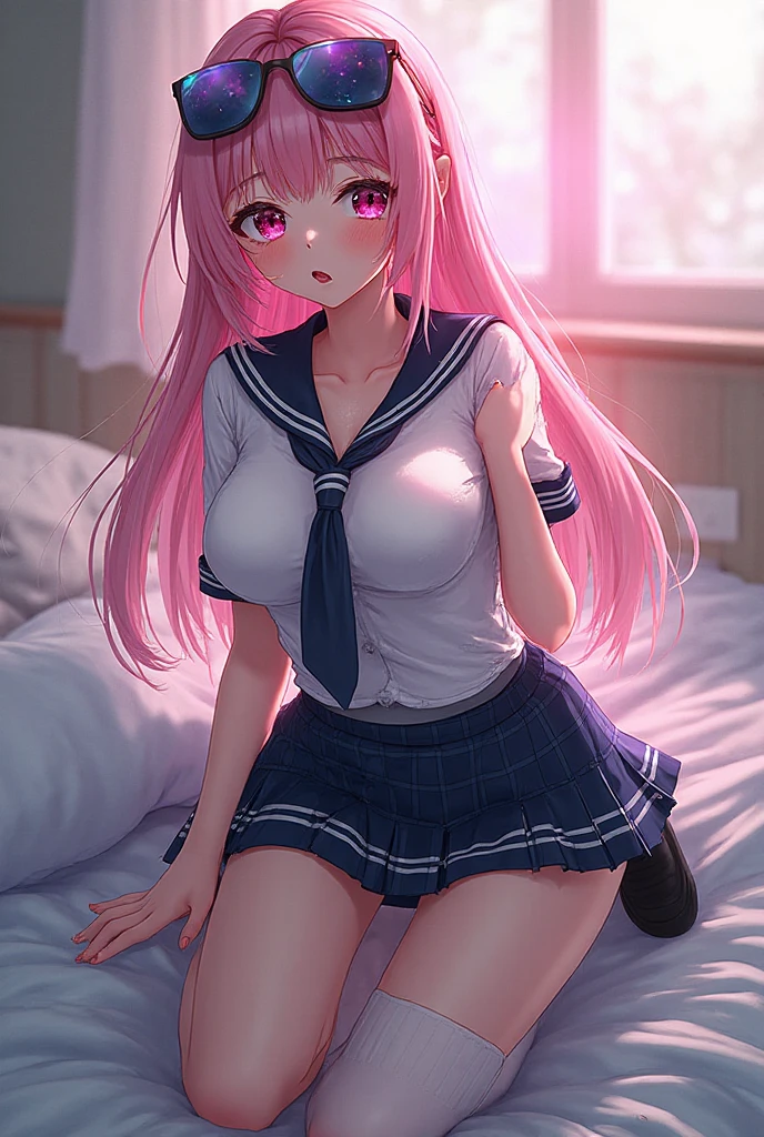 Zero Two、One Woman、 muscle、Beautiful Face、Beautiful Eyes、Pink Hair、Long Hair、Headband、Emerald eyes、( action:1.5)、(Stick your butt out towards the viewer:1.3)、Curvaceous、(:1.3)、(Bully:1.3)、Bedroom、(Painful face)、tears、Drooling、(Sweat)、Open your mouth、Shake your body、、Down to the last detail、Perfect 、masterpiece、super high quality、High resolution、8K、
