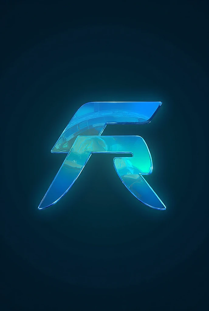 Frutiger aero style logo in blue, green and glass-effect shades