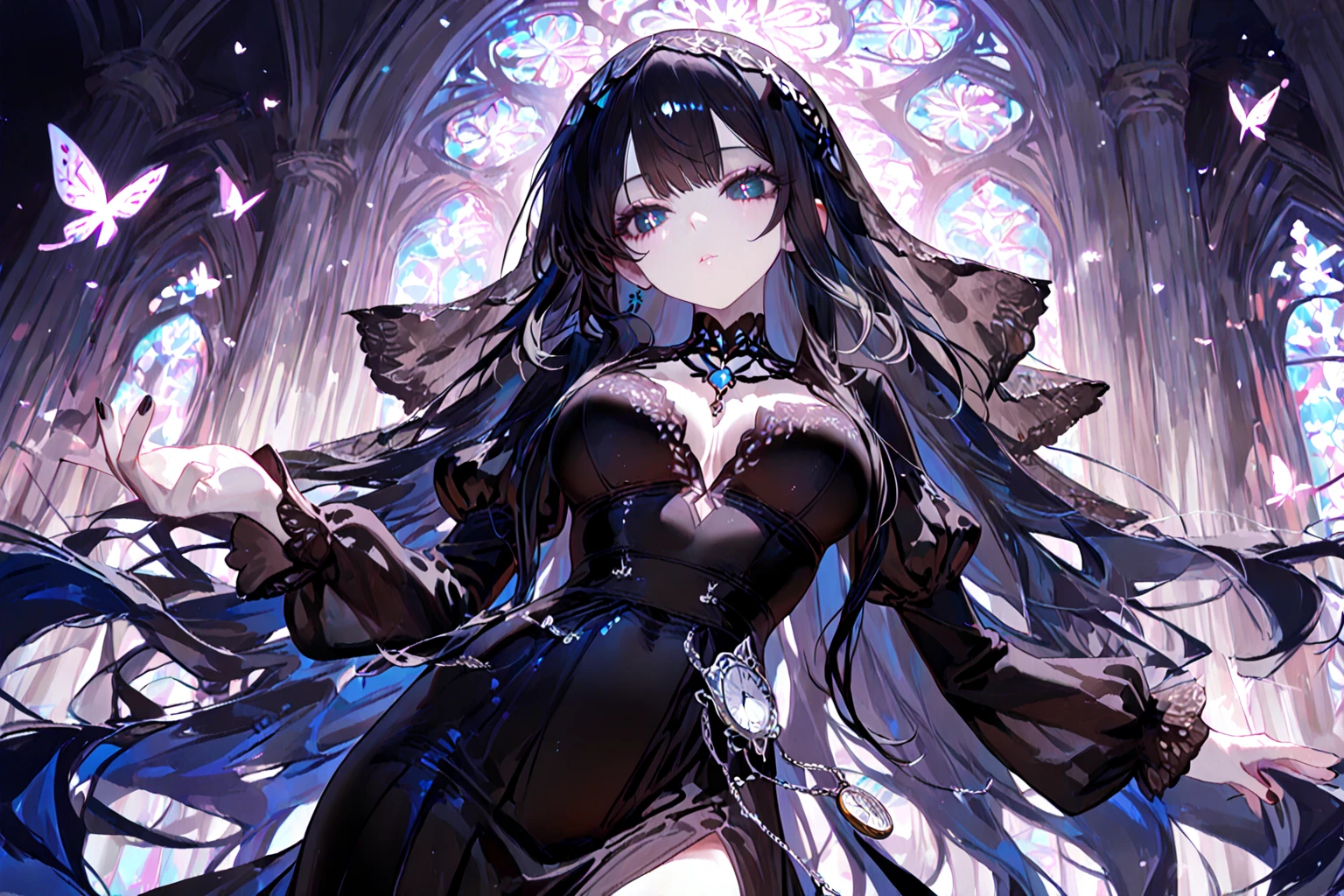 absurdres, RAW photo, extremely delicate and beautiful, masterpiece, Best Quality, ultra high resolution, 32k, hyperrealistic, ultra-detailed, perfect ???????, anatomically correct, perfect figure, Perfect Style, Perfect balance, super Detailed skin, in her 30s, very Slim body, narrow waist, very small head, very small face, delicate facial features, handsome detailed woman, very detailed eyes and face, realistic face proportions, Realistic beautiful face, Realistic beautiful eyes, tearful mole, earring, very big round ????, whole body shot, medium hair, outdoor, Princess, beautiful dress, Beautiful lace, Beautiful frills, Beautiful embroidery, beautiful fabric, Beautifully decorated, 