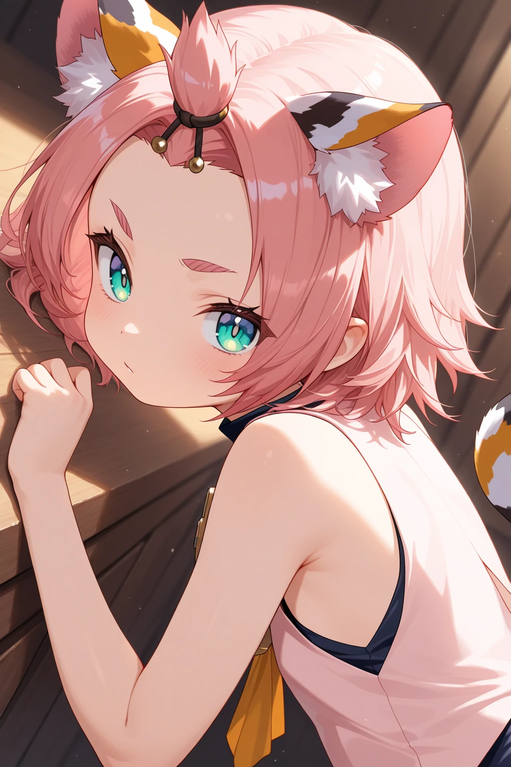 anime girl tail, catgirl, cute natural anime face, detailed anime soft face, 3 d anime realistic, realistic anime 3 d style, render of a cute 3d anime girl and man, photorealistic anime girl render, high detailed, kawaii realistic portrait, smooth anime cg art, hyper realistic anime, anime highly detailed, photorealistic anime, , , , flat chest, 