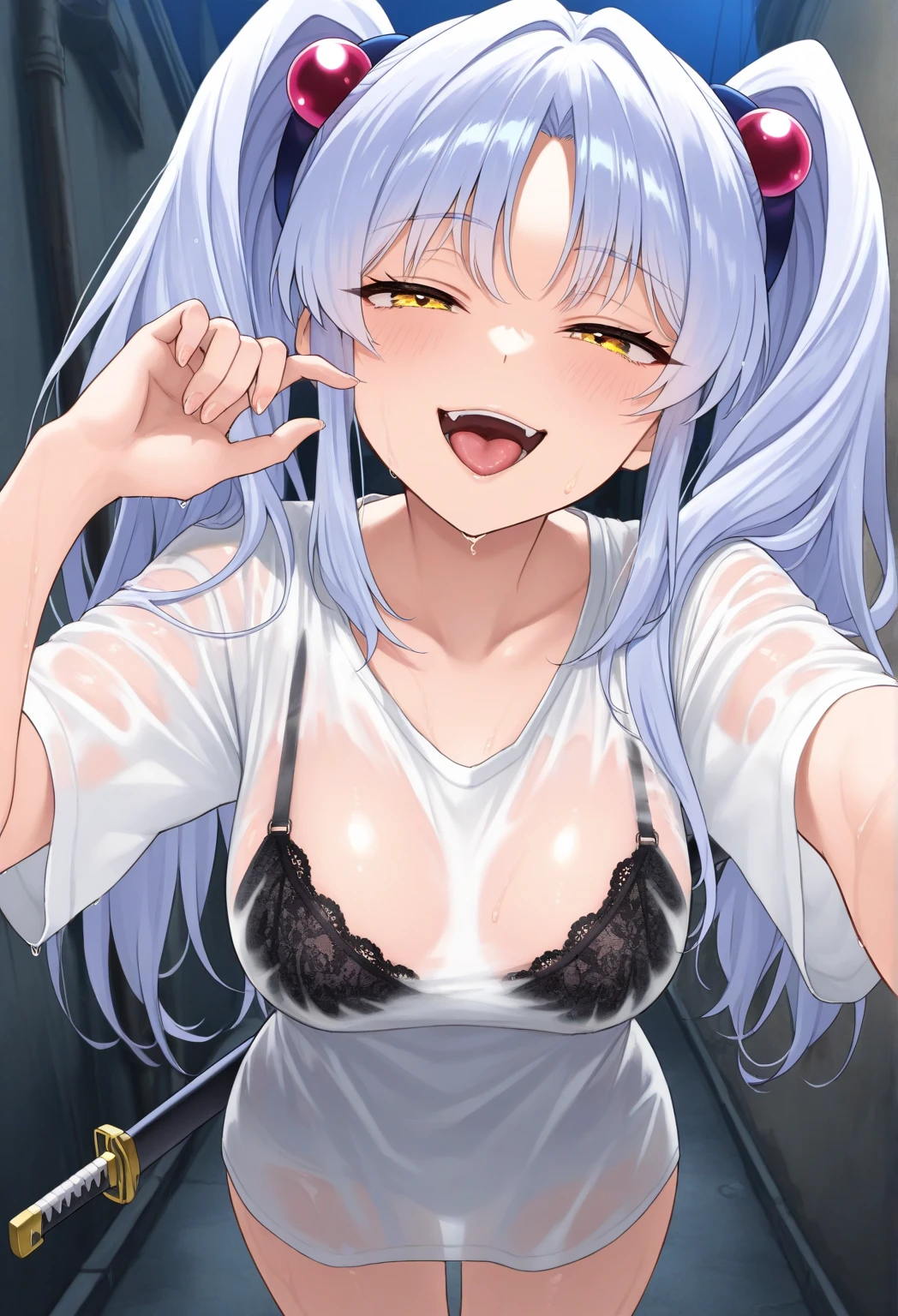 ????,(??????),???????,facial,??? in mouth,?????,from front,exhibitionist,coat,park,night,blush,??? on ,stick out tongue,used ?????? in mouth,used ??????,open shirts,??? on armpits