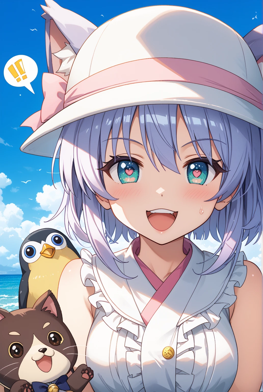 6 years old、four beautiful girls、bikini、witch, happy smile、beautiful background, (river, and fantasy), four girls,