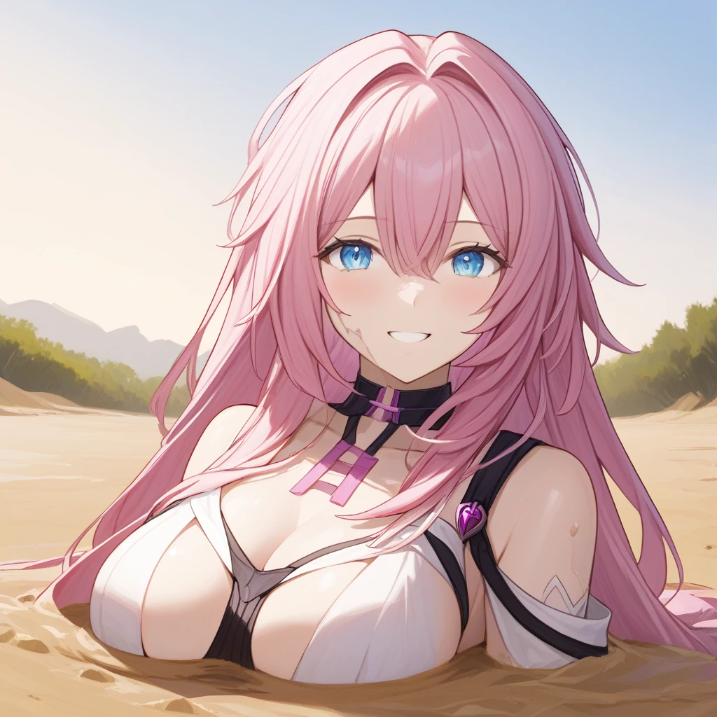  Anime Illustration、Highest image quality、Voluptuous idol shows off her  in a beach hut、sit on a chair、perfect proportions、Sanae Tofuya、Overwhelmingly large breasts、thick legs with fat、big 、Beautiful shining eyes、cowboy shot、get into heat、smile、、exposing 、Detailed depiction of the 、、intense sweating