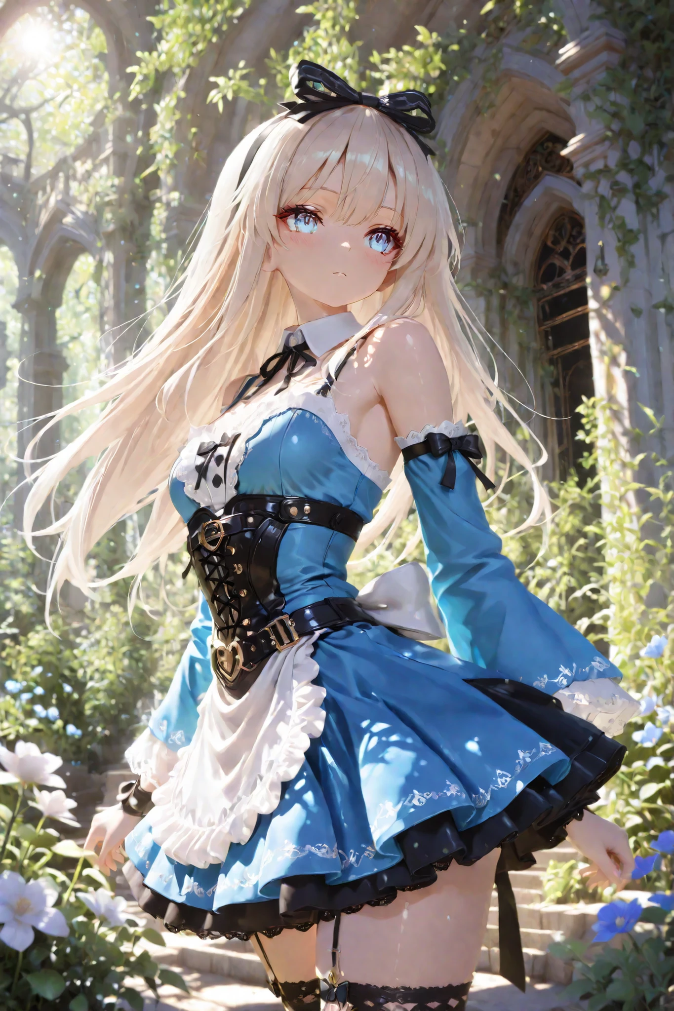 Highest Quality, Ultra High Definition, masterpiece, Super High Quality, Highest, masterpiece, Alice in Wonderland、 troubled face, watercolor、Platinum Blonde Hair、high-resolution RAW color art 、 ,fair skin、 amazing vibe、perfect detail as a 10 year old girl, Artistic,  amazing space,、
Highest Quality, HD model, Ultra High Accuracy, 3d rendering, ultra sharp、、
,,BREAK, 16K resolution,masterpiece,very detailed,Ultra High Definition ,Super High Quality,anime style , detailed eyes  ,detailed faces, HDR ,Clear Line , detailed background、 mysterious plants 、Mysterious Gardens