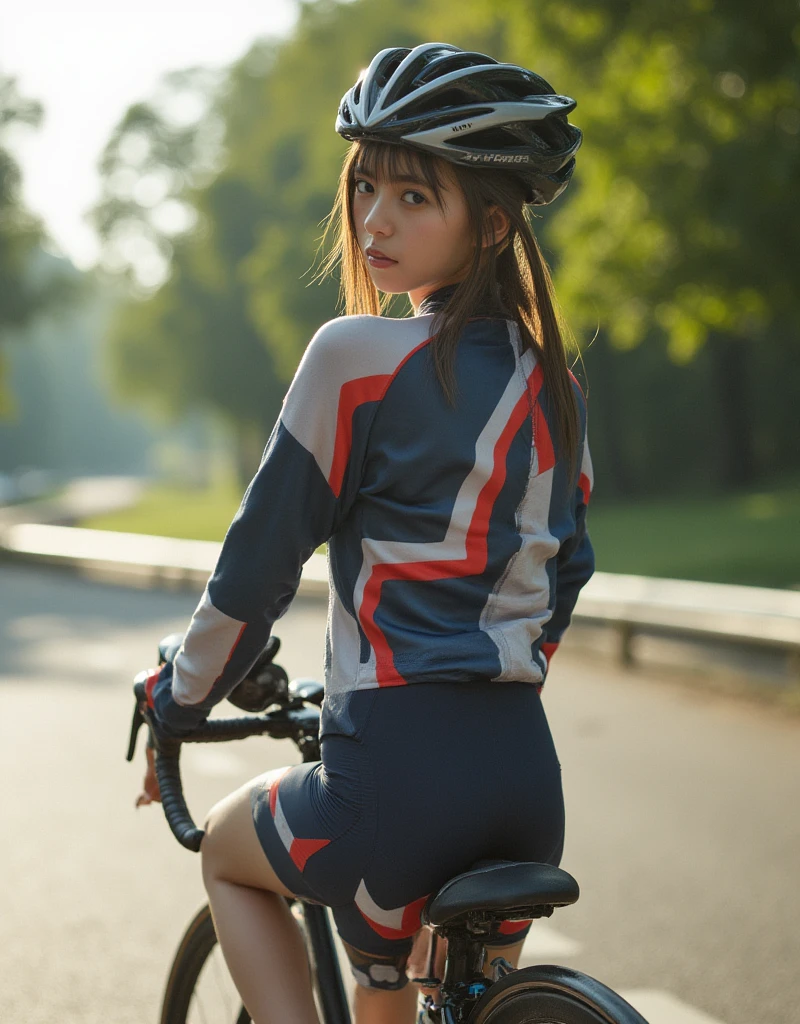  (girl, 15 years old, Same height :1.2) ,masterpiece，Mountain Bike，Cycling enthusiasts，beautiful girl，Professional clothing，Blue sky and white clouds，8K,  日本のgirl ,  (Smile:0.7), Smile,  very short hair , , (High color saturation:1.0),  (The skin is very delicate), (best quality:1.0), (Ultra-high resolution:1.0) ,(actual:1.0), (Super detailed:1.0), (8K, RAW photos:1.1)