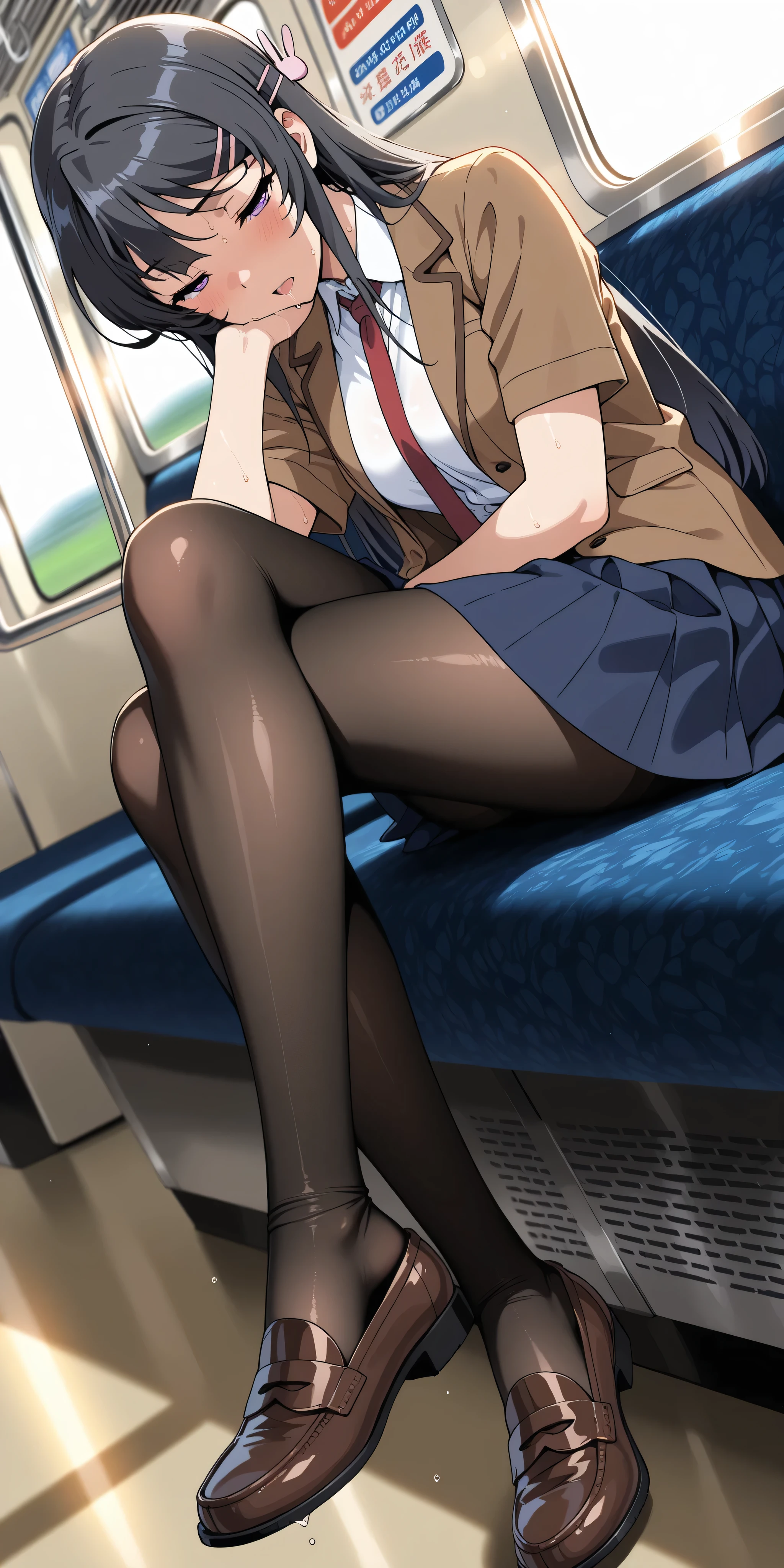 1girl, magical girl, panties,skirtlift,((upskirt)),((pantyshot)),(yellow panty),((Small panties)),((Thin panties)),(((See-through panties))),(((black pantyhose))),white race , ,Are crying,Anguished expression、Embarrassed look,8k,Realistic、Anime illustration,CG、masterpiece, best quality, 1 girl, solo, , office staff suit, jacket, pencil skirt, panties under black pantyhose, (show off panties:1.1), embarrassed, , sitting, office、Falling and 、