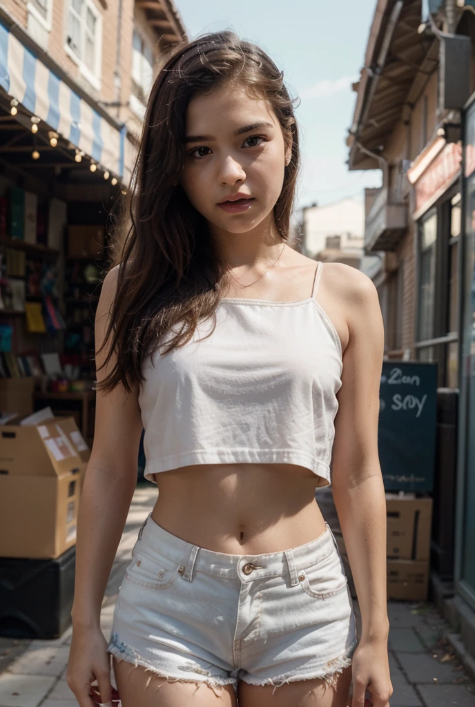 (1girl). body facing the camera in front. (Focus front body). body front to facing the camera.  front view photo, front body photo. Focus view front body. upright photo results. 

(different a girl faces, America, Russia, Korea, Japan, Ukraine, Indonesia, Philippines, Turkey).

(view front body, various styles and hairstyles).

a girl with a different color top and different shorts.  1girl.